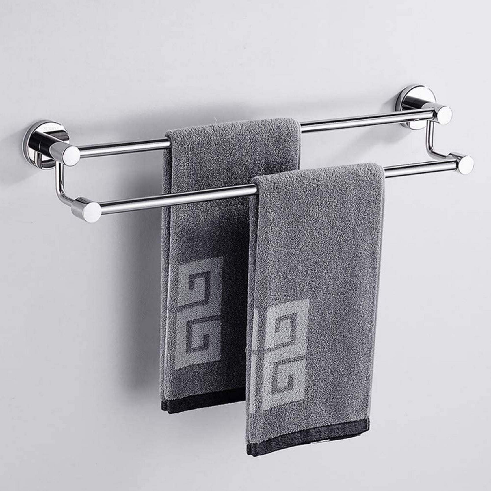 FGXHHS Towel rack,Punch-free Single pole Double towel bar,Thick 304 stainless steel rail For Bathroom Kitchen Office-I 70cm(28inch)