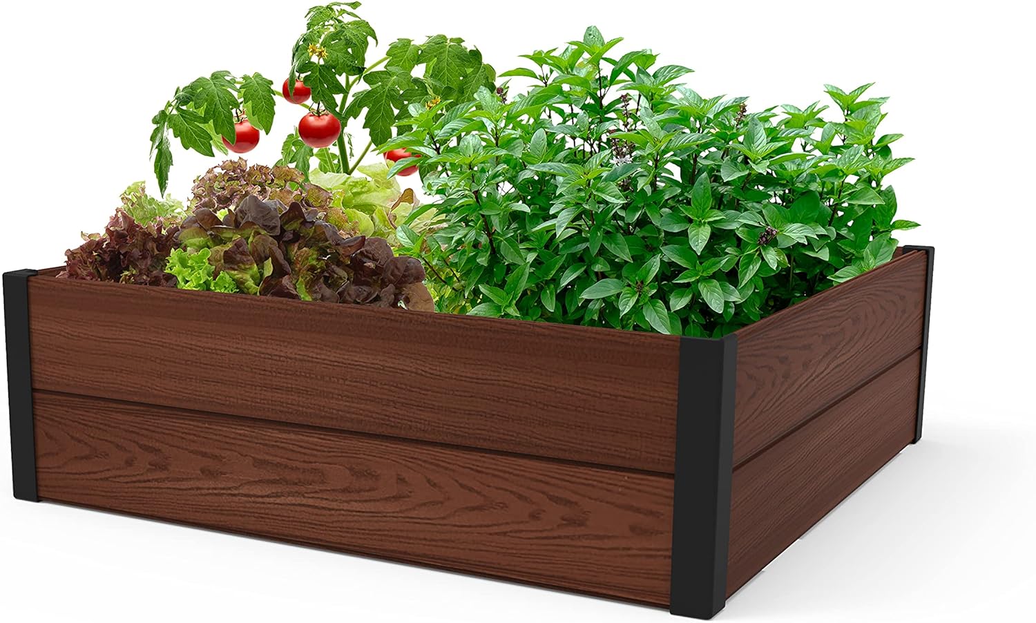 Keter 48" X 48" inches Wood Look Raised Garden Bed, Durable