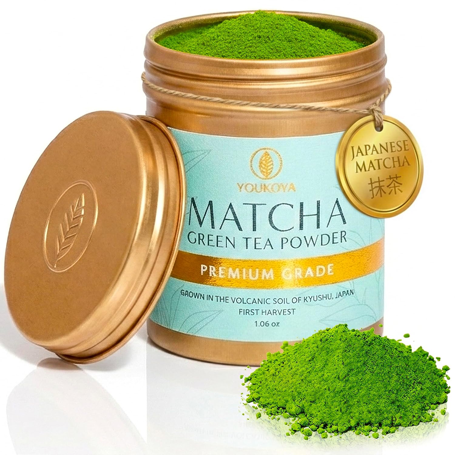 Matcha Tea Powder, Authentic Japanese Unsweetened Matcha, Premium Grade from Kagoshima Volcanic Soil, Green Tea Powder, 1.06oz (30g)