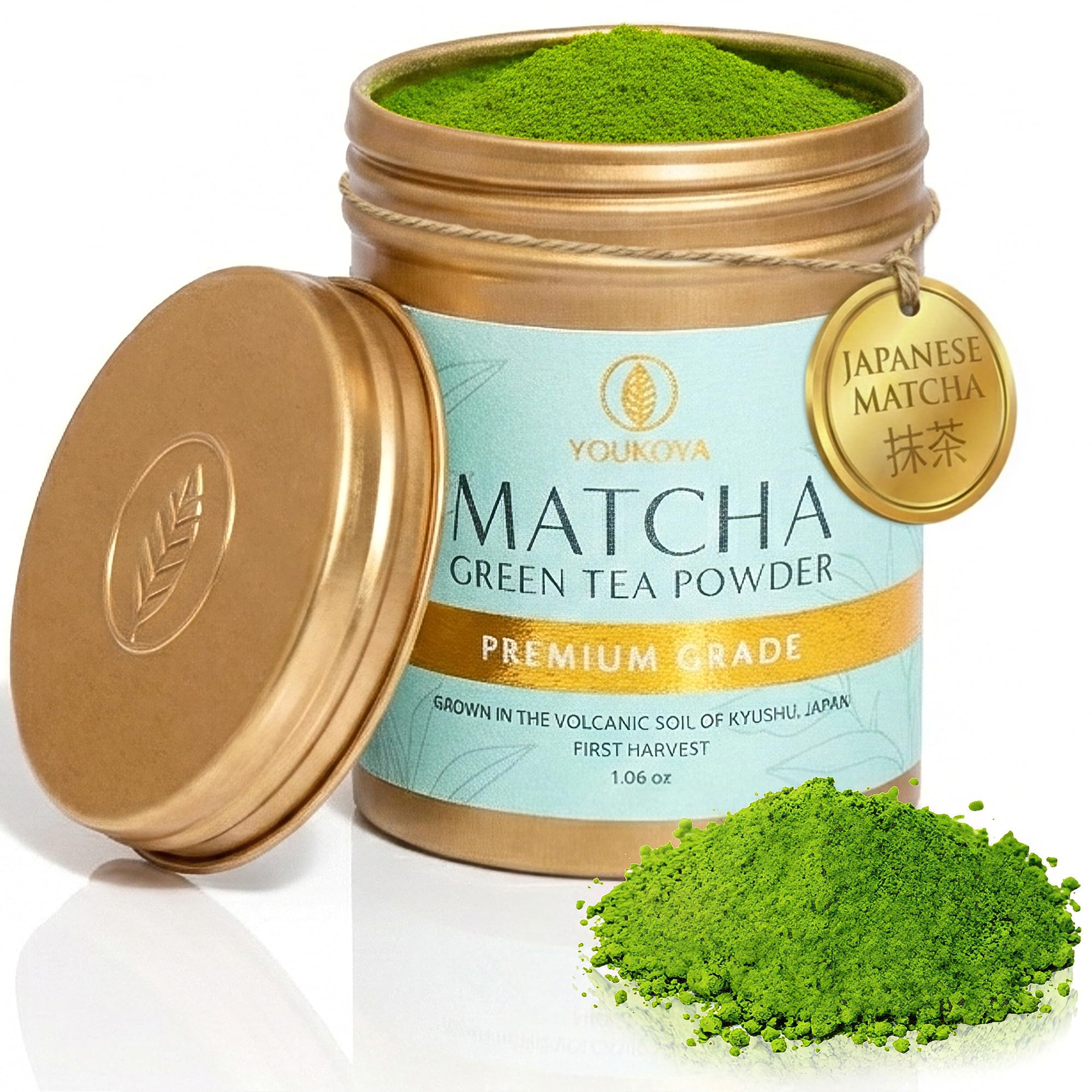 Matcha Tea Powder, Authentic Japanese Unsweetened Matcha, Premium Grade from Kagoshima Volcanic Soil, Green Tea Powder, 1.06oz (30g)