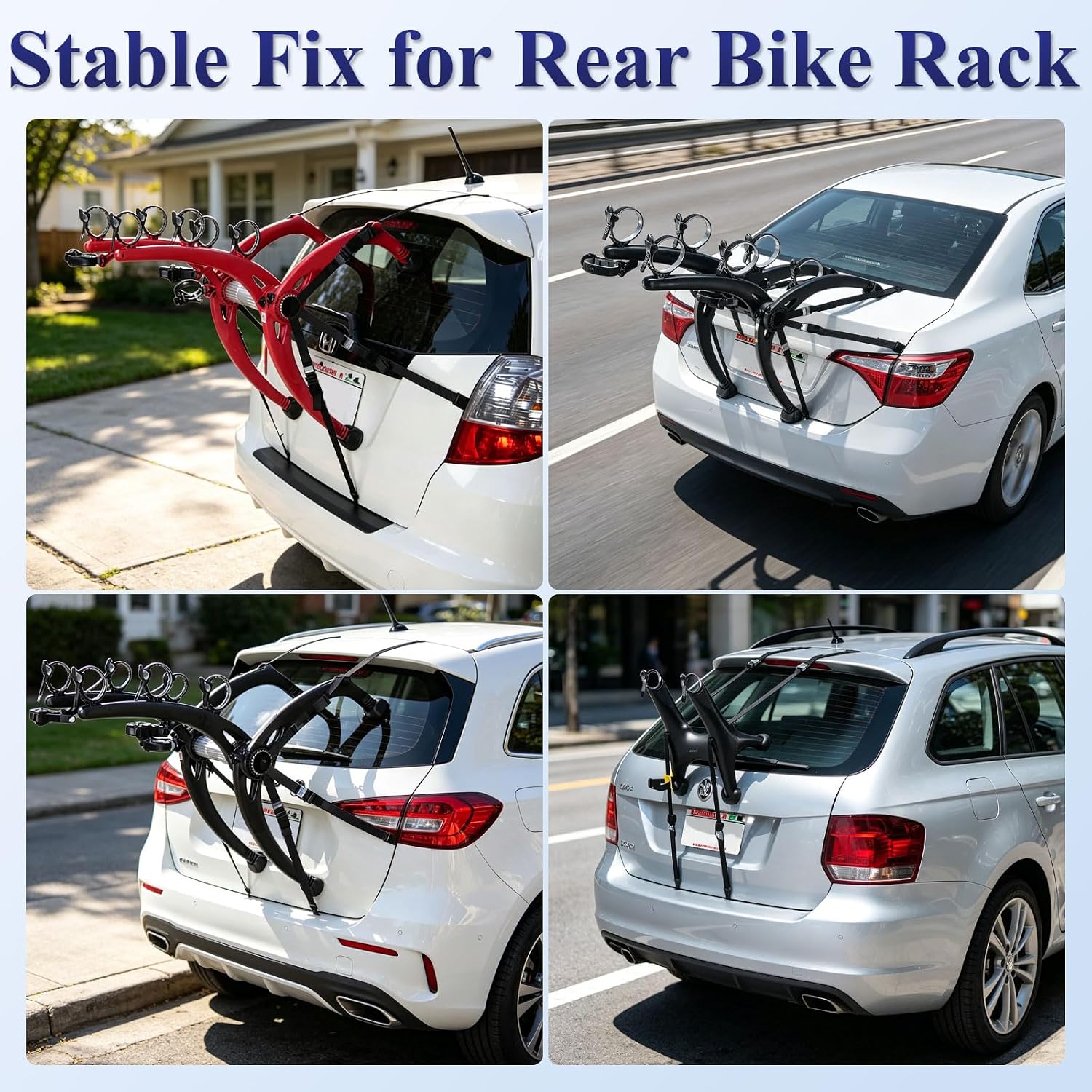 2 Bike Rack Straps Replacement for Saris Trunk Mount Bike Racks Accessories | Fits for Saris Hatch Huggers Bones, Bones EX Glass Hatchbacks Integrated Spoilers or Tight Ttrunk Gaps,Stable and Wobble-Free