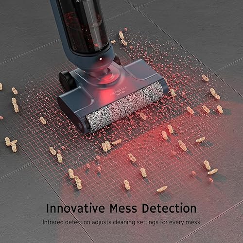 Miniatura 5 de AIRTHEREAL VacTide V2 - Aspiradora inalámbrica en seco y húmedo, cepillo cerca del suelo, autolimpiante, pantalla digital inteligente y asistente de