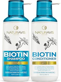 Biotin Shampoo and Conditioner Set with Castor Oil - Sulfate Free Formula to Boost Volume for Thinning Hair - Thickening Ingredients for Men and Women - Volumizing Salon Grade Treatment with Rosemary