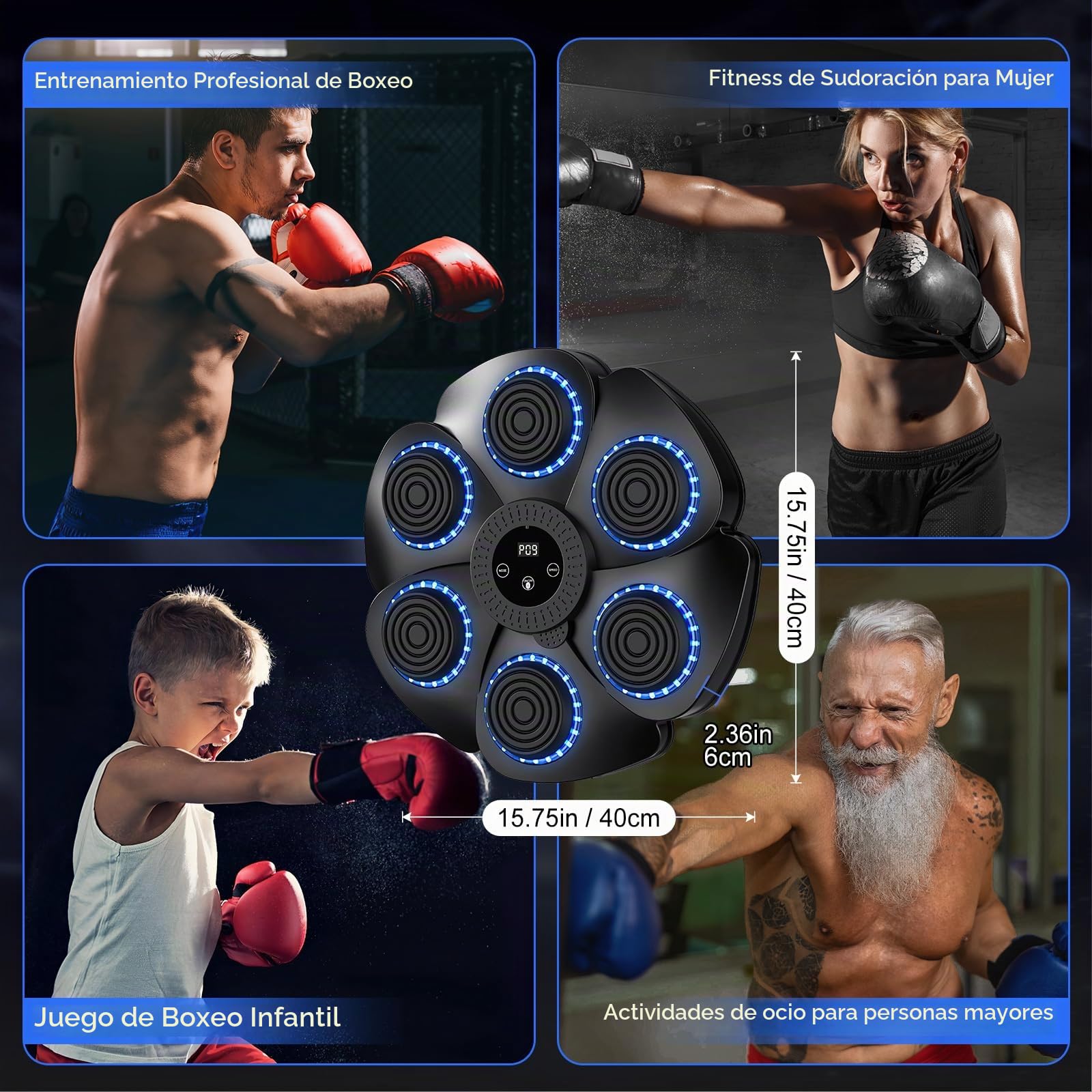 Máquina de Boxeo Musical Bluetooth, Boxeo Pared en Casa