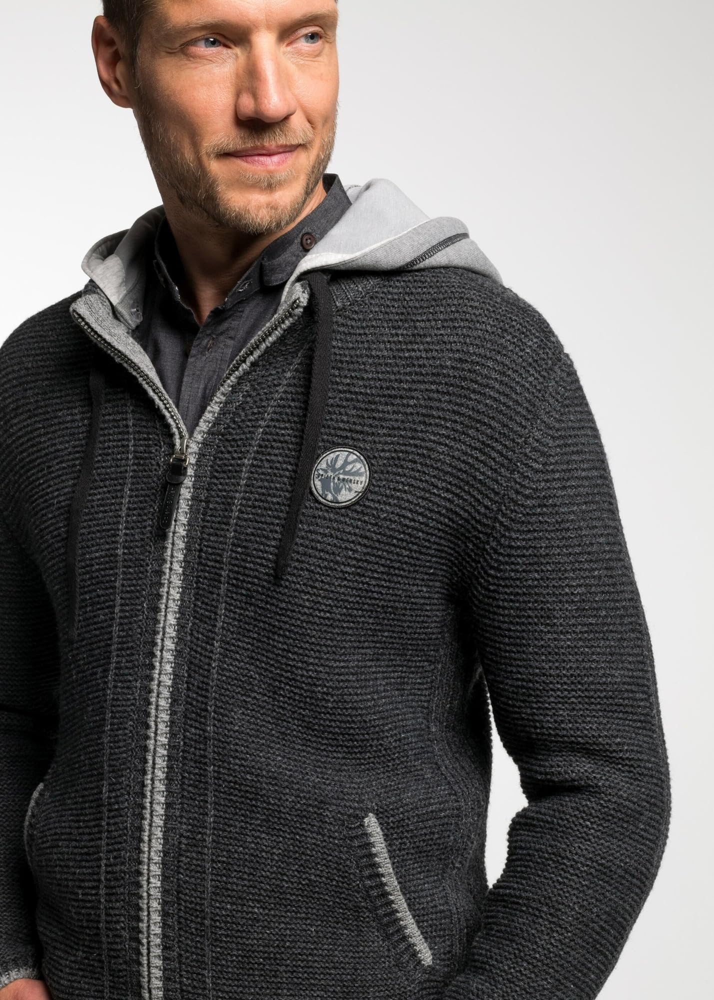 Spieth & Wensky - Herren Strickjacke mit Kapuze, Echo Strickjacke (432150-1003)
