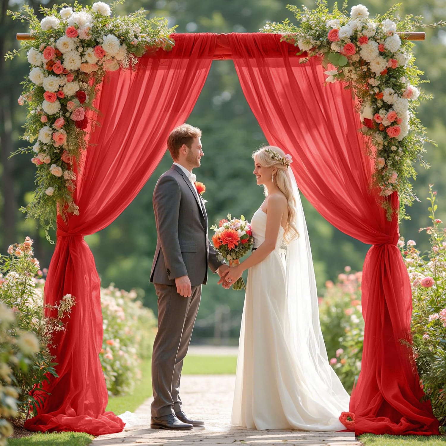 Amazon.co.jp: FOTSHARER レッド背景幕カーテン 10x10フィート