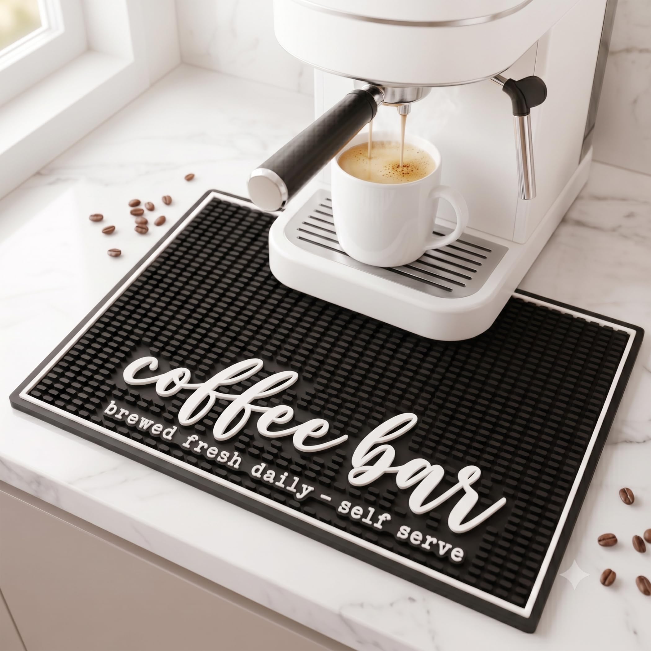 Coffee Bar Mat, Rise and Shine - Coffee Bar Accessories, Station, 18x12 — Amazon image 10
