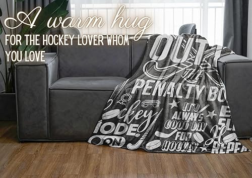 Miniatura 6 de InnoBeta Regalos de hockey para niños y hombres, mantas de franela de cama de 50 x 65 pulgadas para Navidad, regalos de hockey para niños de 8 a 12