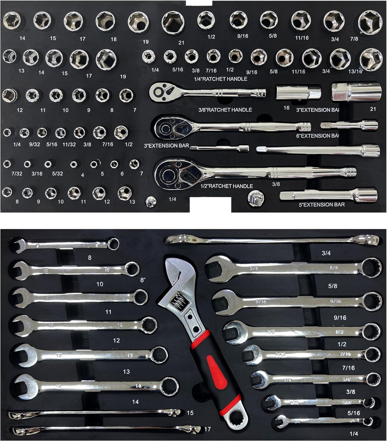 Campfun 439PCS Tool Set, Mechanic Tool Set for Home, Tool Box Set 4-Tier Socket Wrench Ratchet Plier Nails, Home Tool Set Mechanics Kit with 3 Drawers for Adults Man Handyman, Black