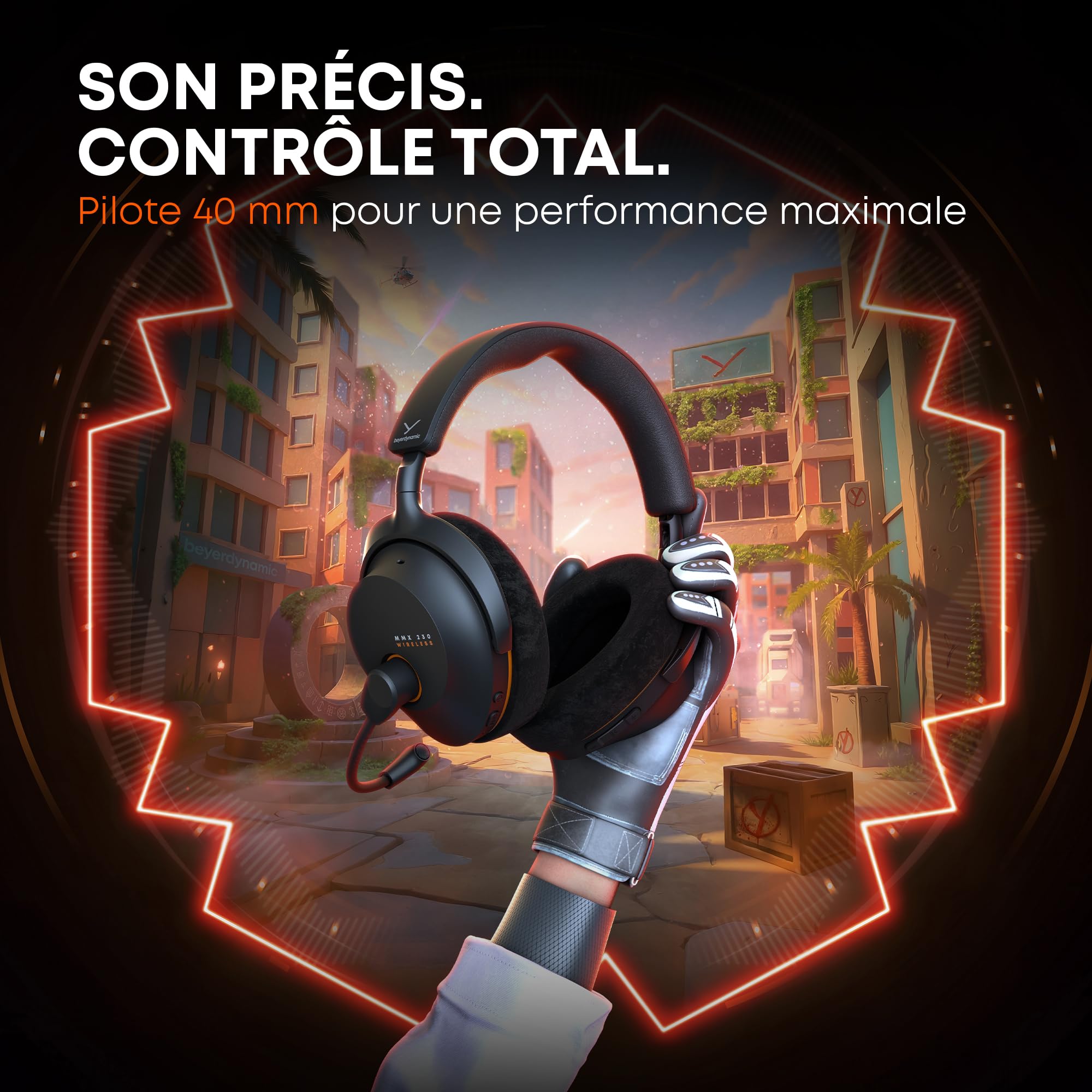 beyerdynamic MMX 230 Casque de Jeu sans Fil avec Bluetooth® 6.0 et l'ANC, autonomie de 60 Heures, Batterie remplaçable, en Noir - Nouvelle Mise à Jour Disponible Via l'application