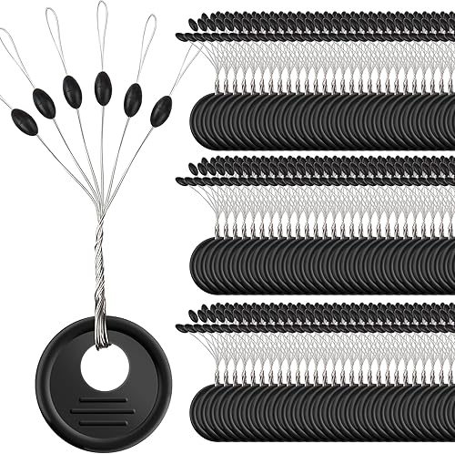 Paquete de 600 tapones de goma para pescar, clavija ovalada negra, garra de águila, flotador de peso de Texas Rig para detiene la durabilidad,