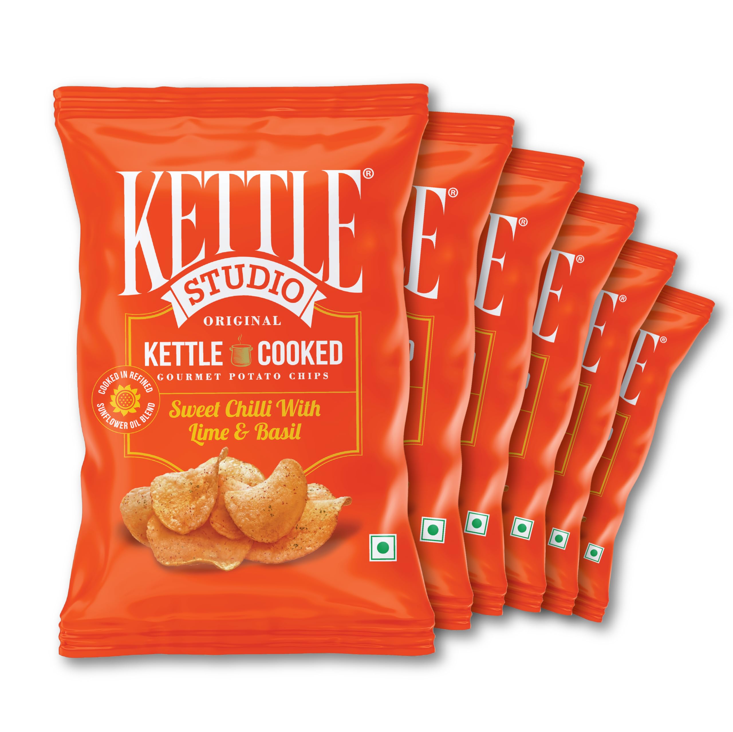 Kettle Studio | Potato Chips | Sweet Chilli With Lime & Basil 113g | Pack of 6-image-45