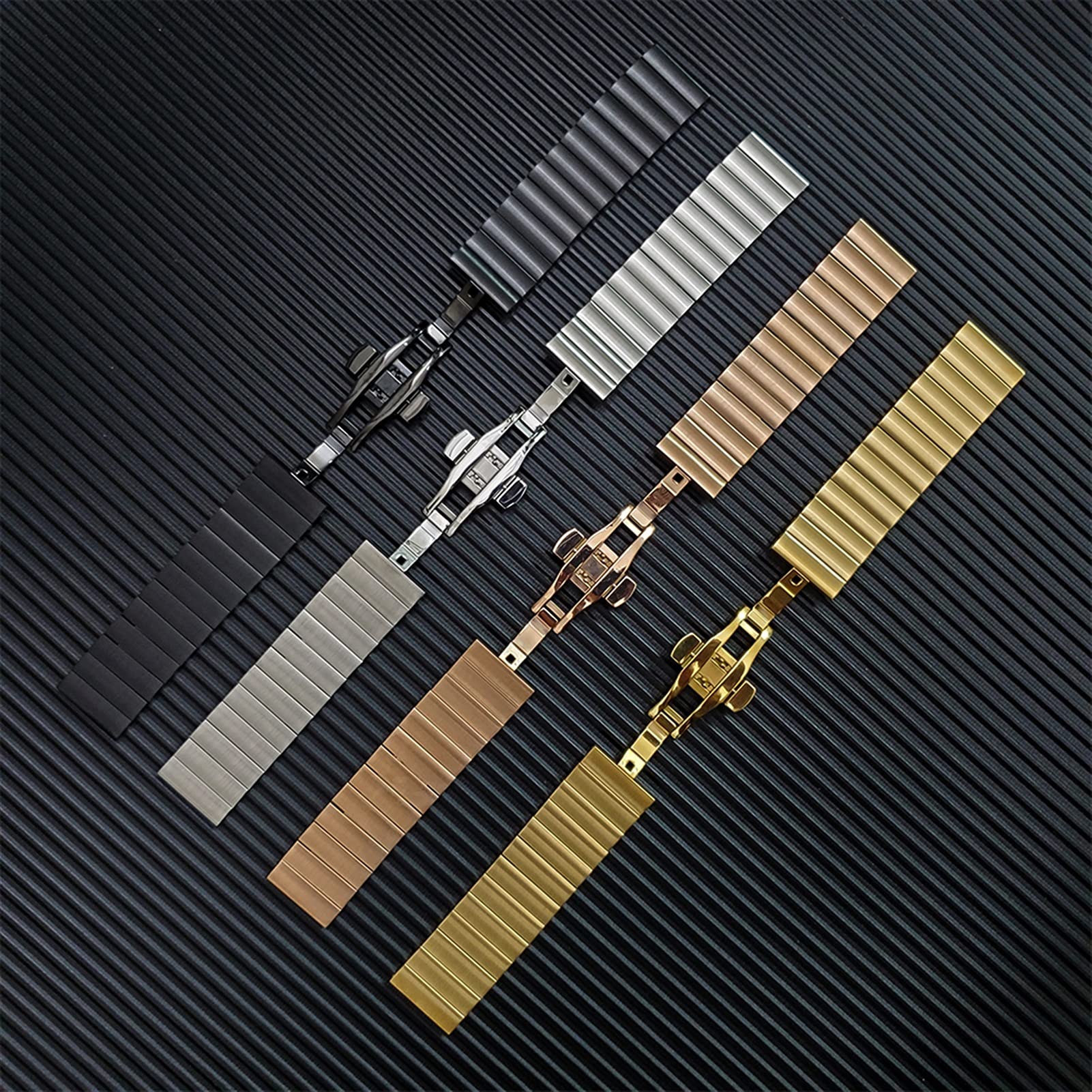 Bracelet de Boucle de Boucle de Boucle en métal en Acier Inoxydable 22, 20 mm Remplacement du Bracelet