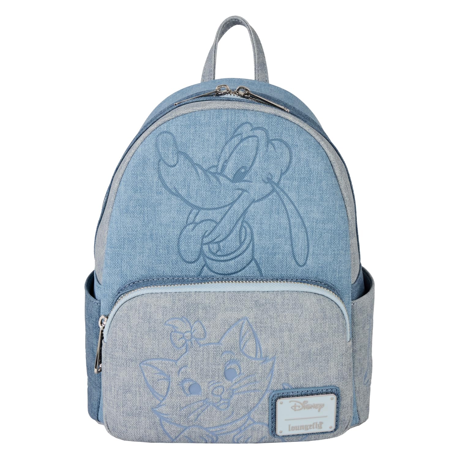 Amazon.com: Loungefly Disney Dogs & Cats Faux Denim Mini Backpack