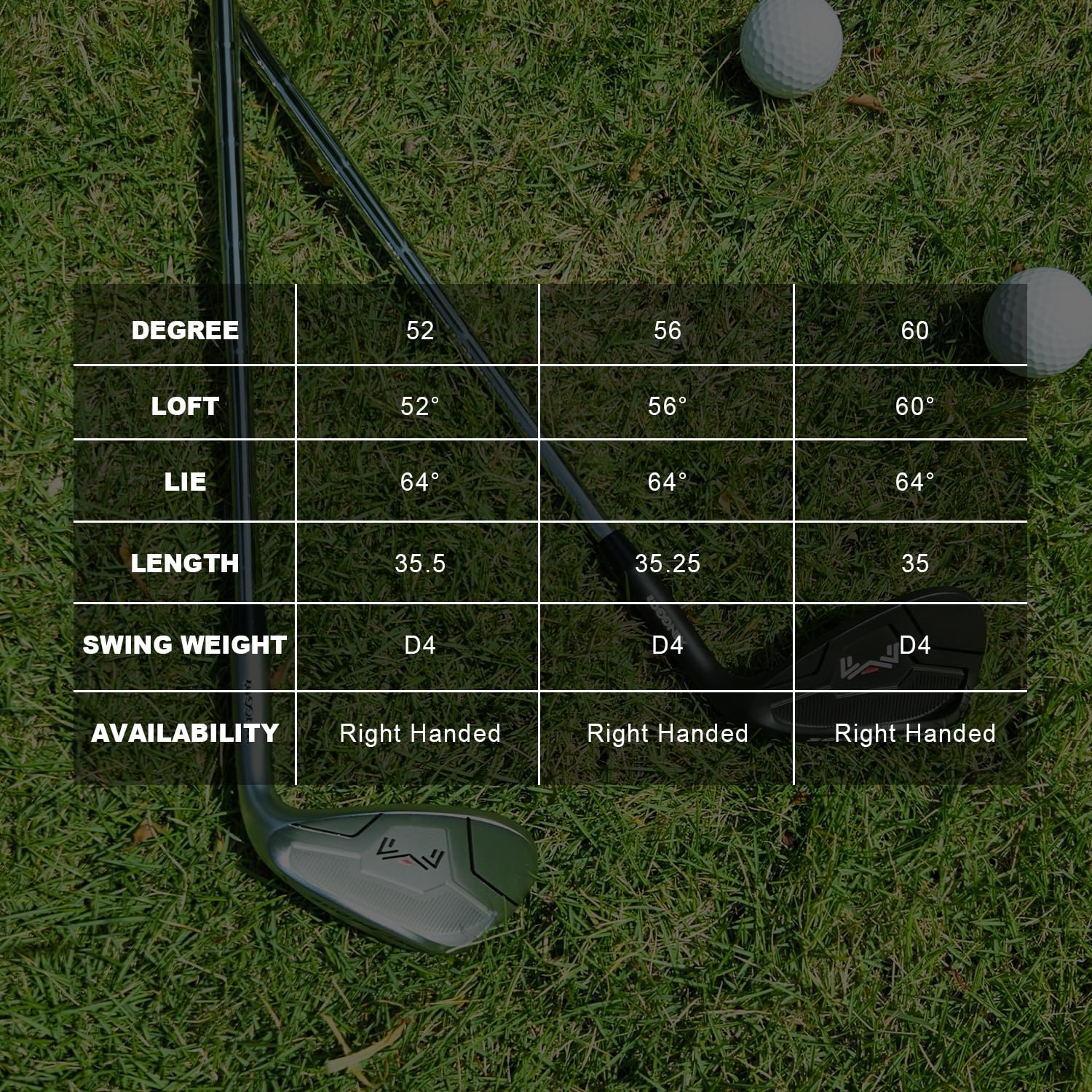 Smart Wedge – Vollgesichts-CNC-Groove 52/56/60 Grad Golfkeile für Herren, solide Schläge, kein Chunking für alle Lügen, niedriges CG-Design für Bunkeraufnahmen