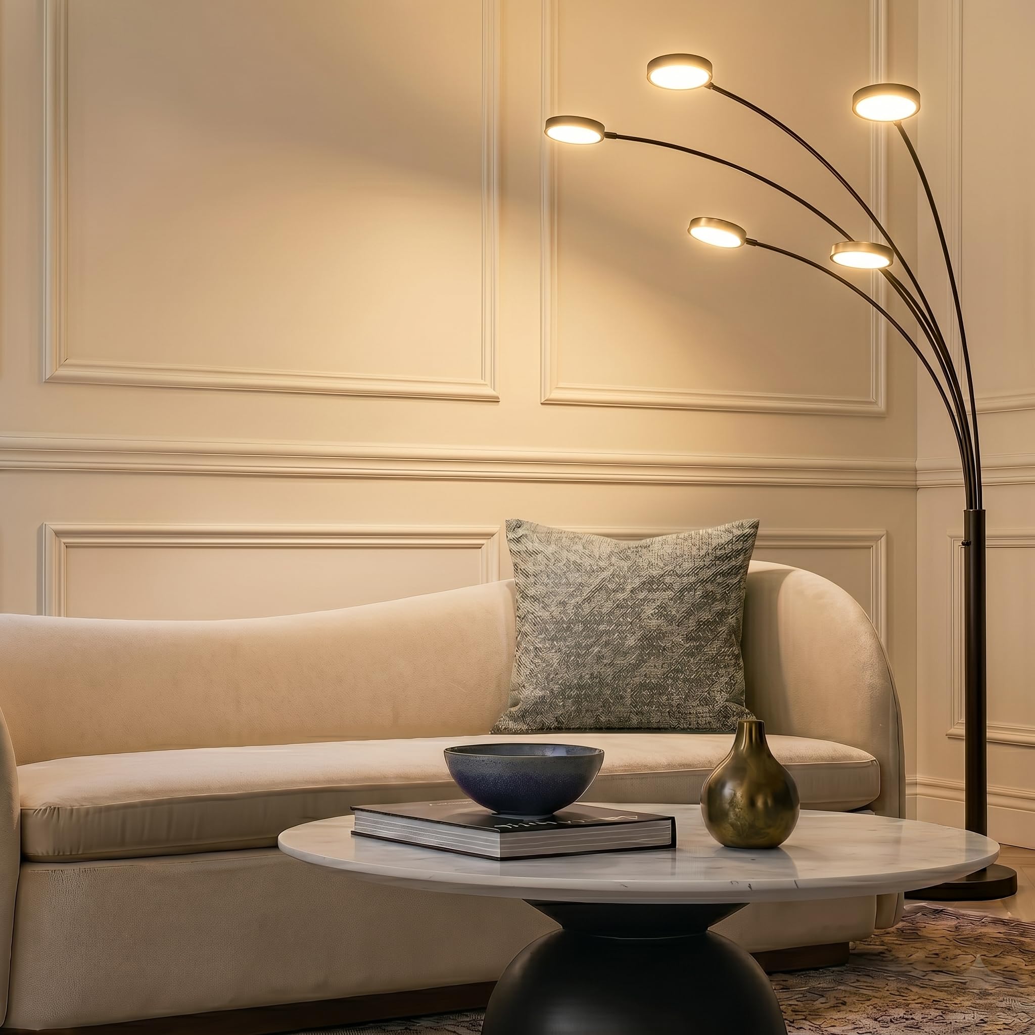 Brightech Orion Arc Floor Lamp for Living Room, Dimmable Tree