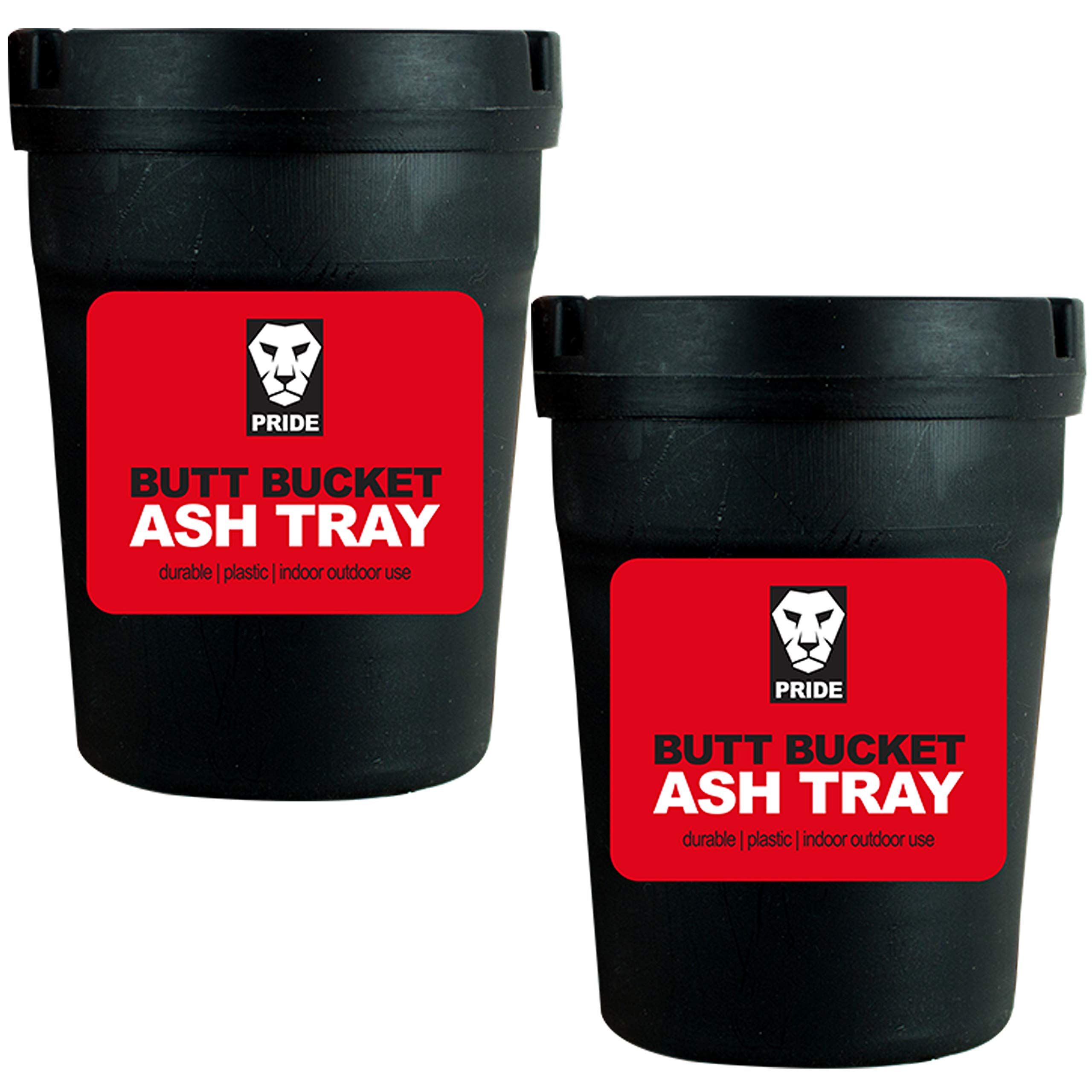 White Hinge White 2X Cigarette Butt Ashtray Bucket Self Extinguishing Bin Tray Ideal For Vehicle Or Outdoor Table