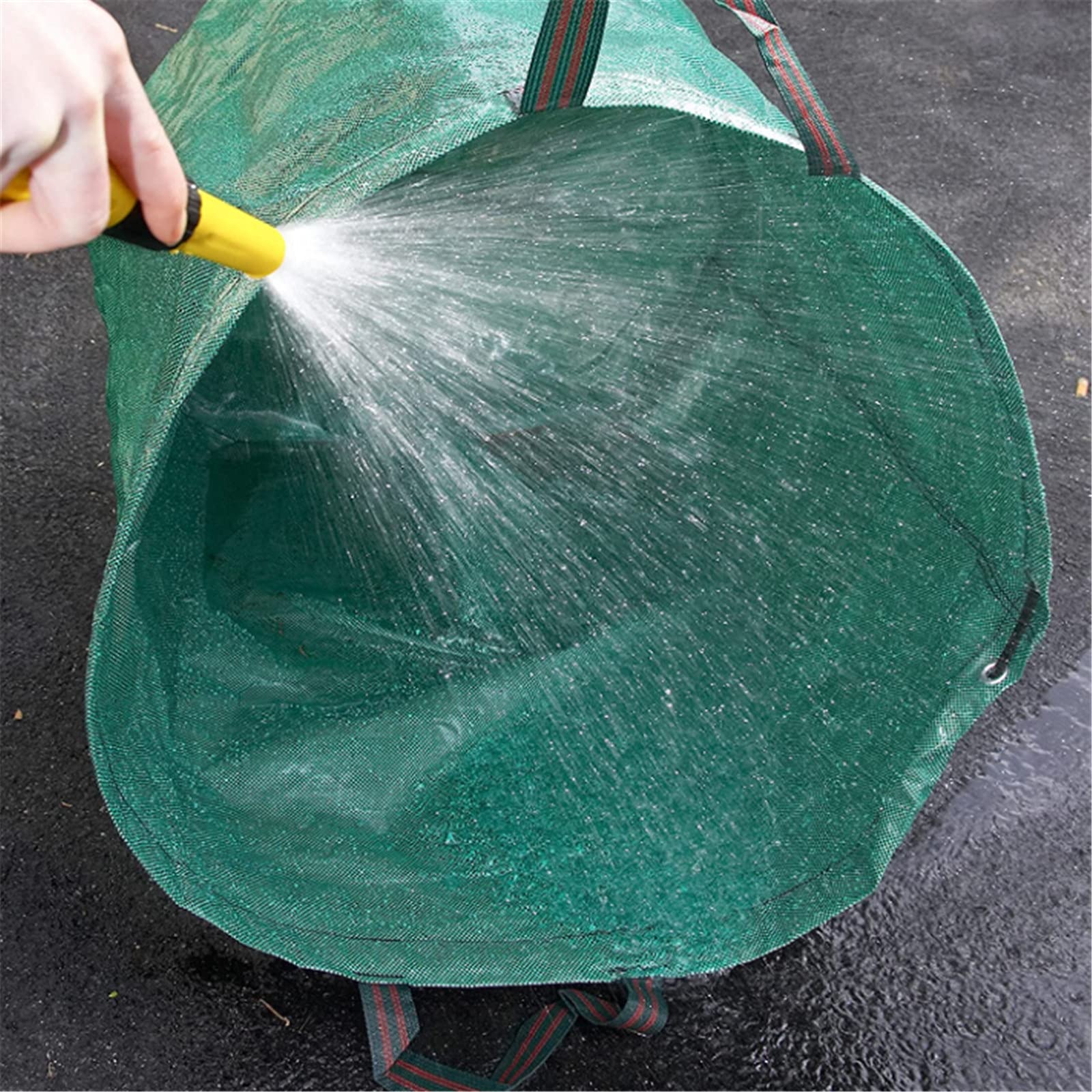 Sacs De Jardin,Sacs à Déchets De Jardin Vertsavec avec Poignées Et Couvercle Fermeture éclair Sacs Résistants Réutilisables Stable Imperméables Pliable De Jardin (120L,Lot de 4)