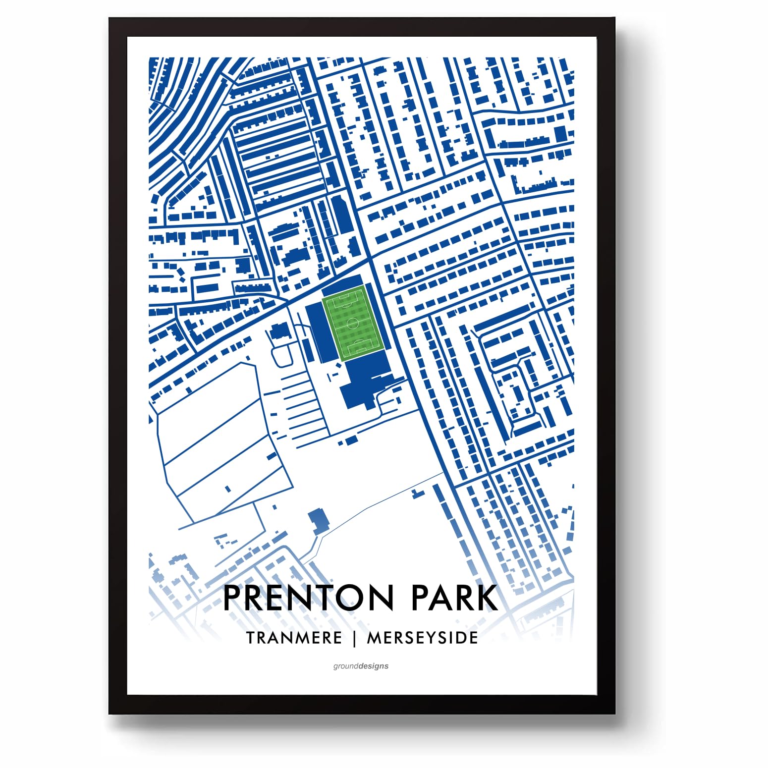 GroundDesigns TRANMERE ROVERS Football Gift PRENTON PARK Stadium Art Map Unframed A3 Print TRFC