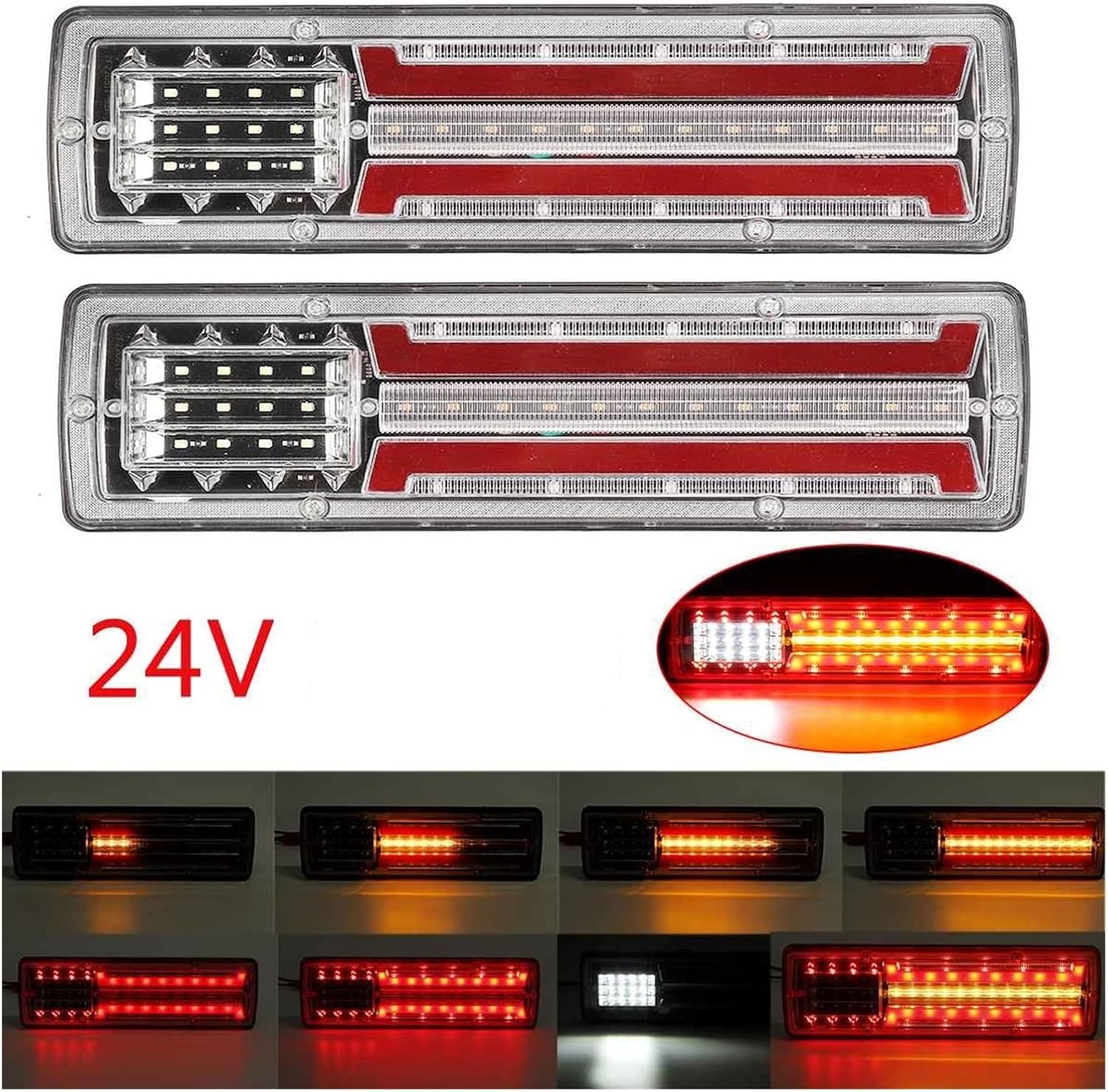 Amazon | ブレーキランプ 2 個 24 ボルト車のトラックのテールライトブレーキライトストップターン信号リアリバースランプ Kamaz用  トレーラーローリーバスキャラバントラクター テールランプ | ブレーキ・テールランプ | 車＆バイク ブレーキランプ 2 個 24V 車のトラックテールライトテールライトリアストップブレーキライトインジケータ信号ランプ Kamaz用