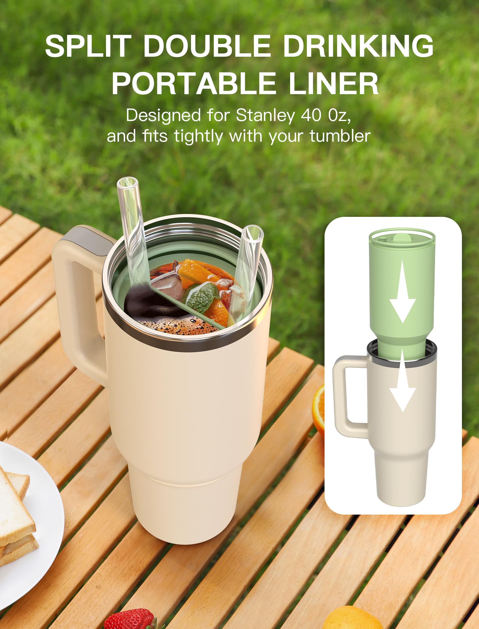 2-in-1 Getränketrenner Aus Silikon – Kompatibel Mit Stanley Cup 1,2 L, Für Kalte & Warme Getränke (ohne Vermischung)