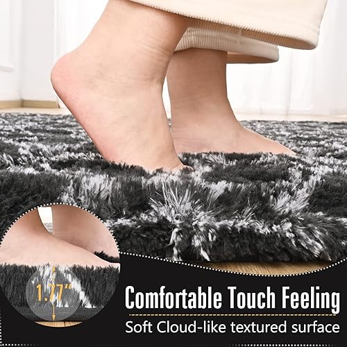 Vista 5 de LOCHAS Alfombra de área de 5 x 8 pies para dormitorio, sala de estar, alfombras modernas marroquíes esponjosas para decoración del hogar, decoración