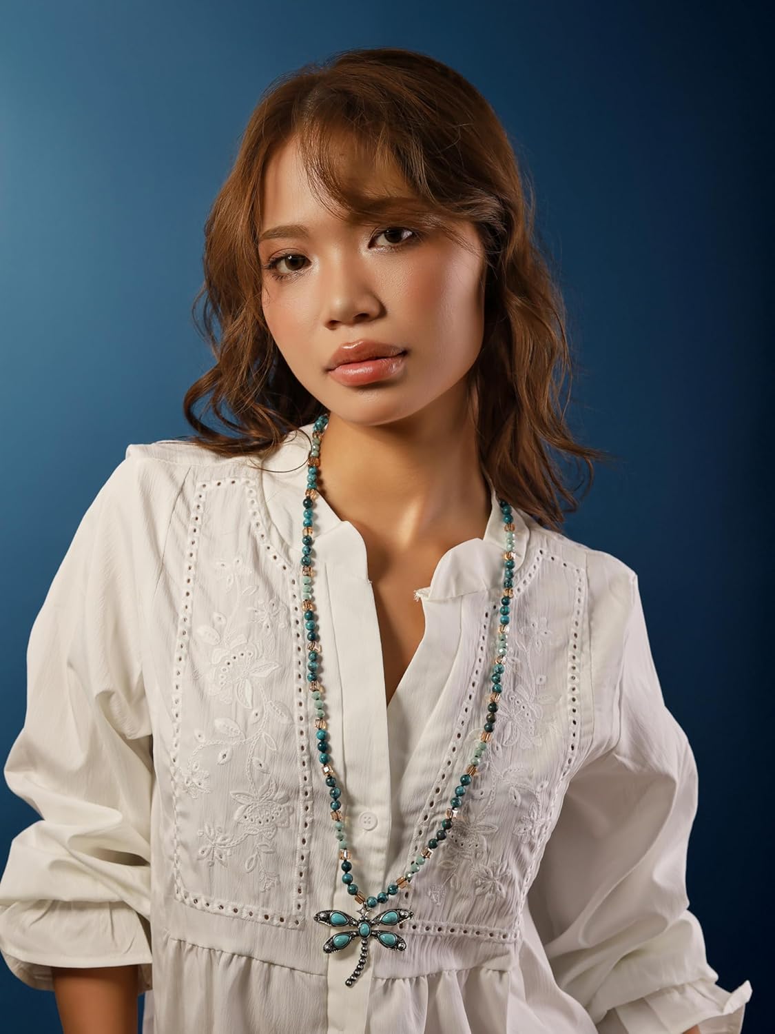 MINACHI Handmade Agate Pebble Pendant with Crystal Beads, Random Stone Shape, Vintage Women's Jewelry - Image 5