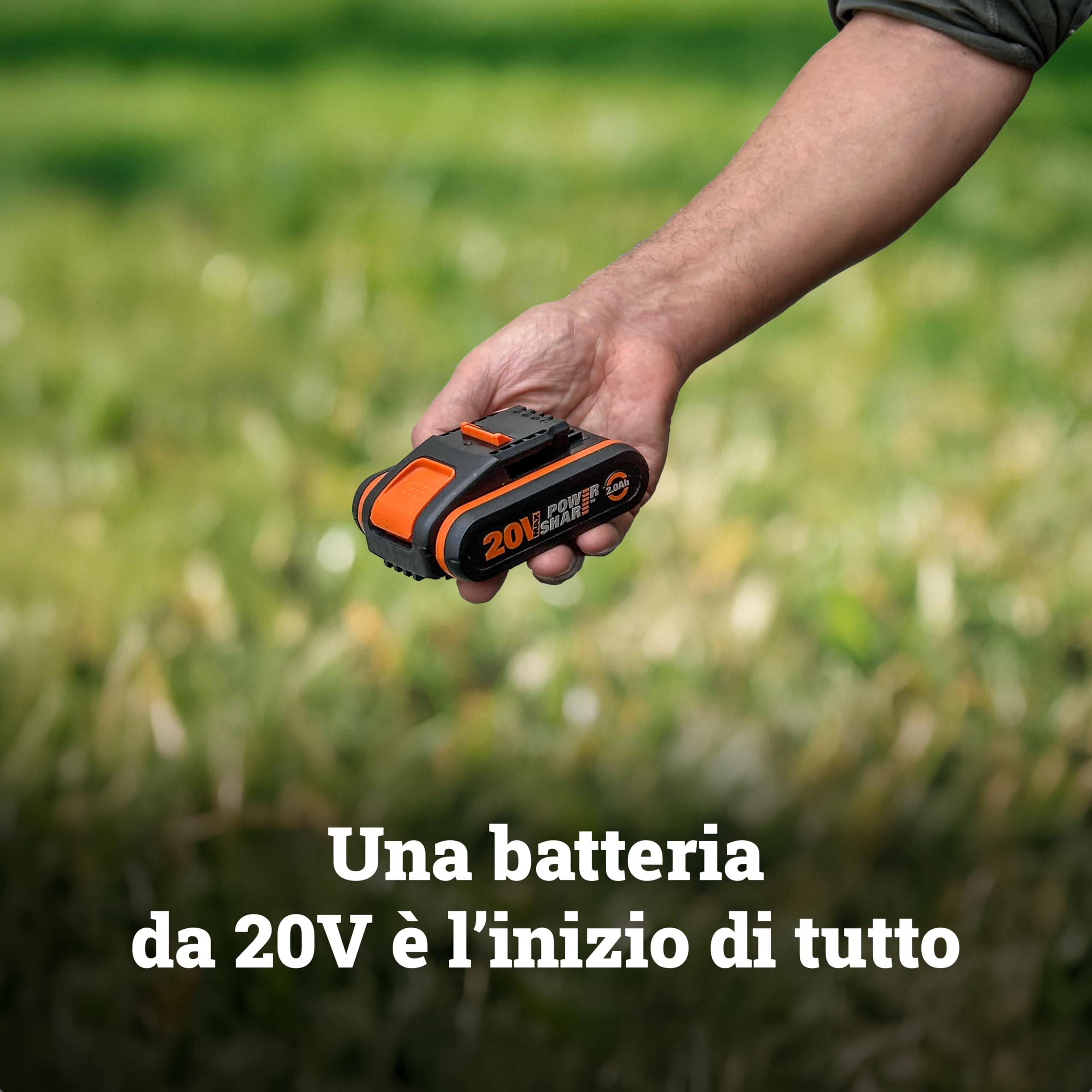 WORX WG326E.9 - Mini motosega a batteria 20 V, lunghezza di taglio 12 cm, cambio catena senza attrezzi, velocità della catena 7,6 m (senza batteria e caricatore)