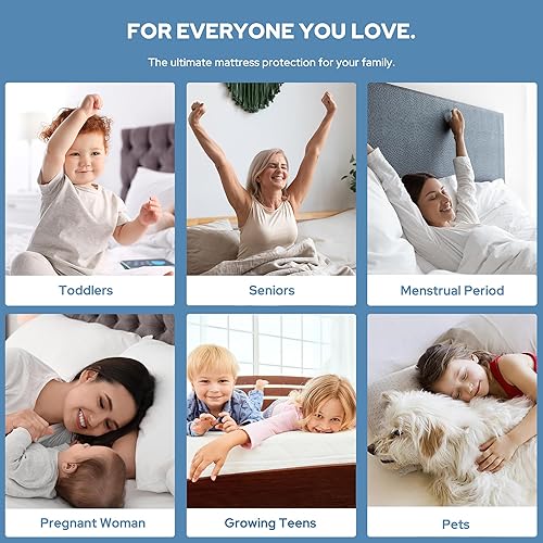 Miniatura 8 de BEDLORE Protector de colchón tamaño individual, funda de colchón impermeable y silenciosa con bolsillos elásticos para colchones de 6 a 15 pulgadas,
