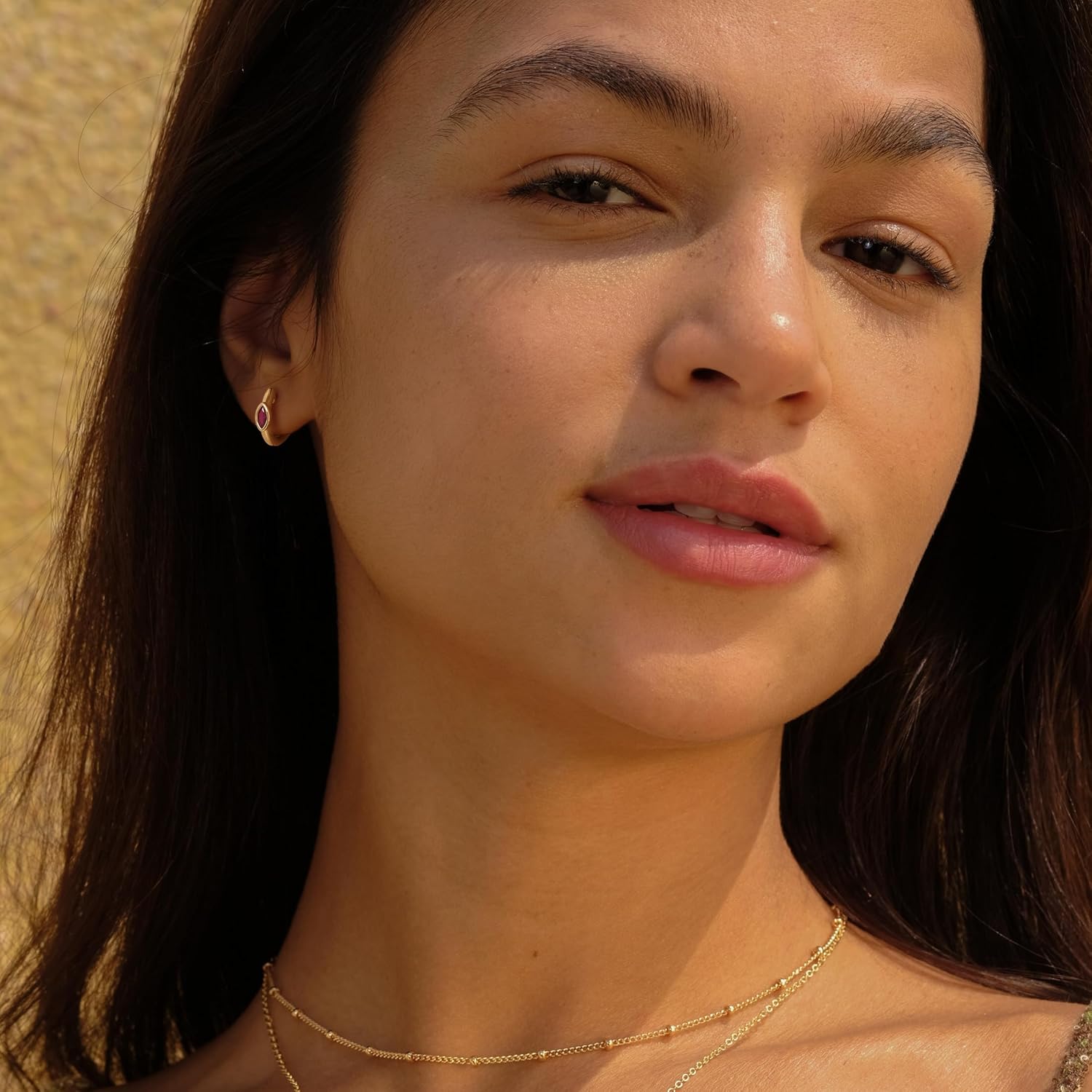 VACRONA Huggie Earrings for Women 18k Gold Plated Turquoise Huggie Hoop Earrings Cute Earrings Gifts for Her - Image 2