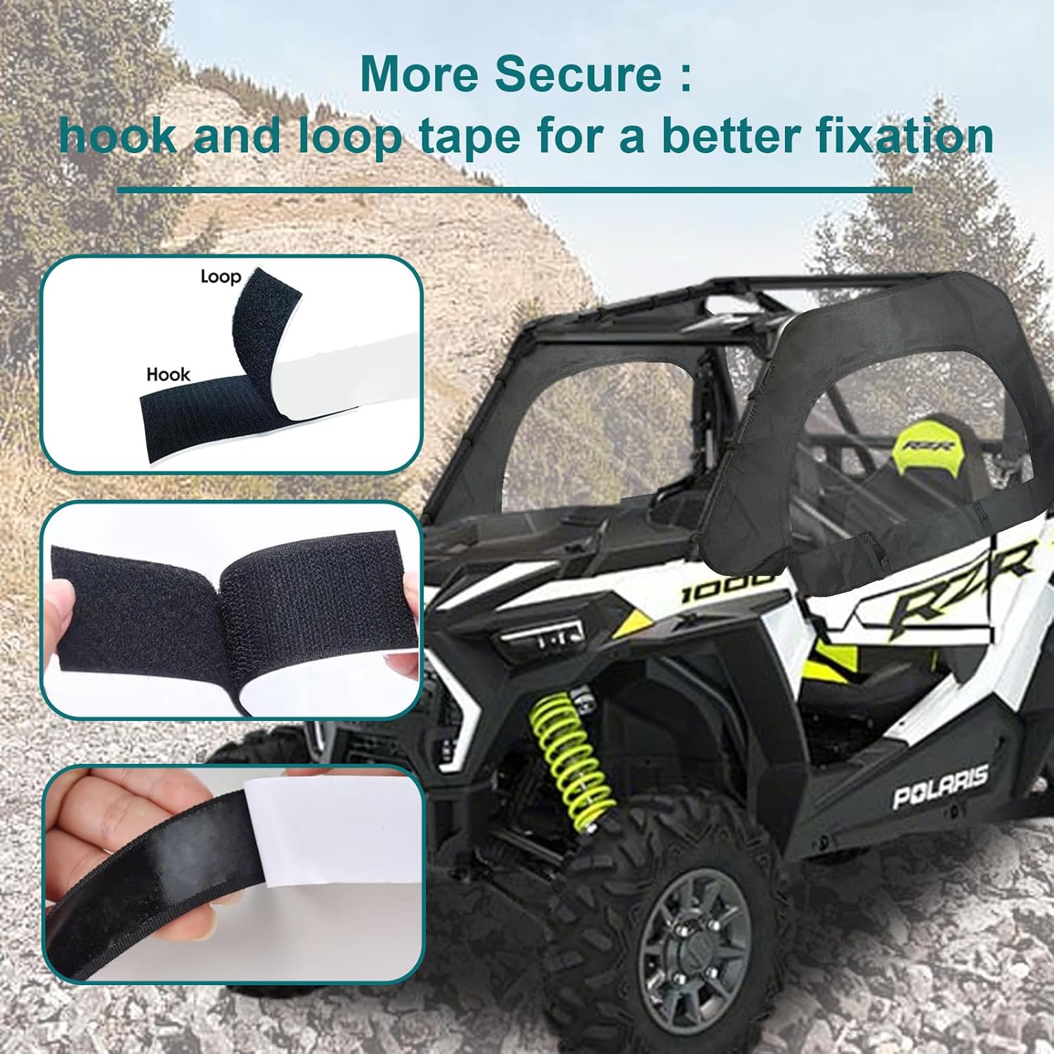 QYMOTO Polaris RZR XP 1000 Doors,2 Layers-Soft Canvas Upper Door Windows Fit RZR XP 1000 / XP Turbo 2014-2025 Cab Enclosure with Strong Zipper Open Window, Stop Cold, Rain,Dust and Debris Outdoor