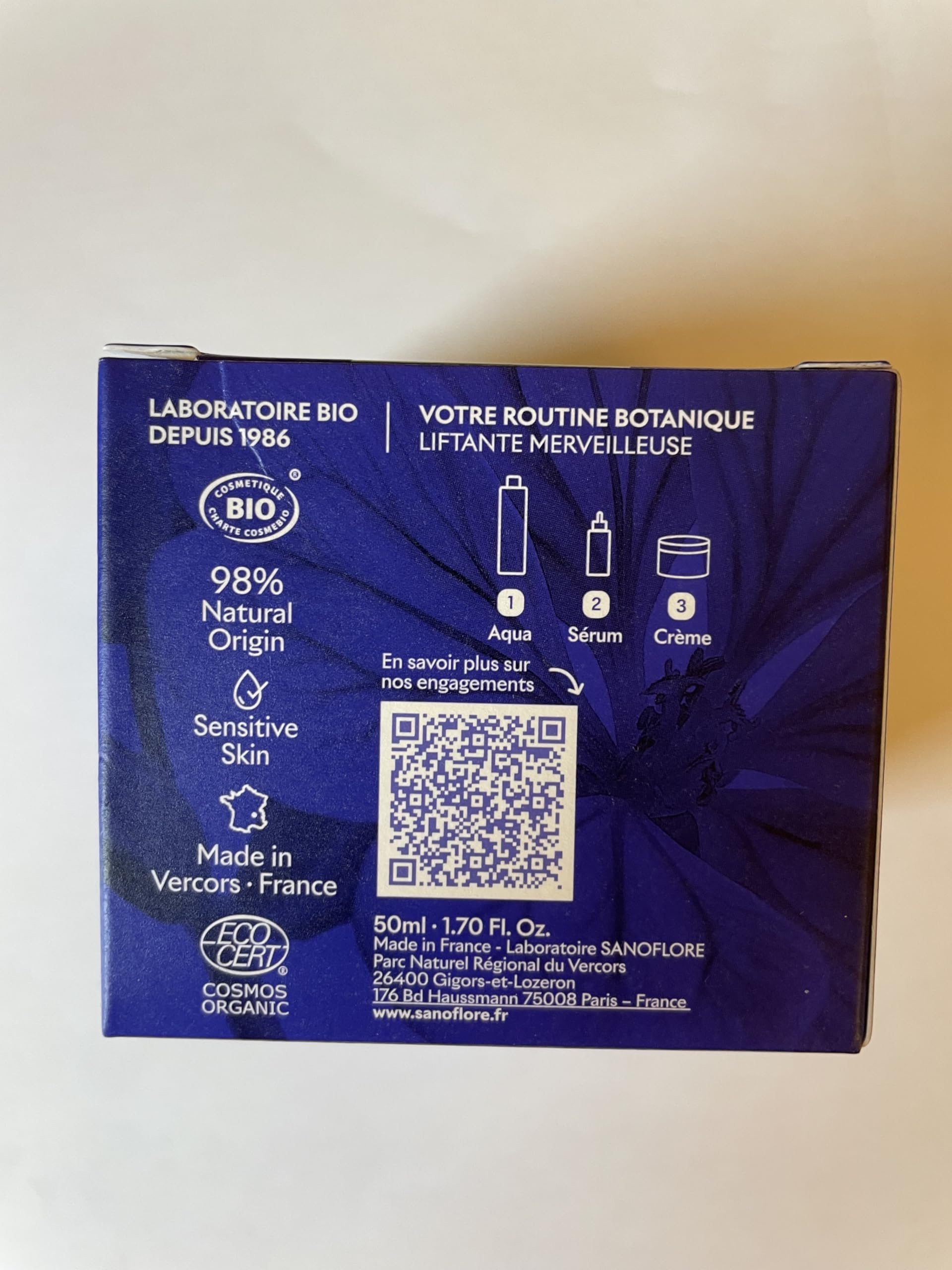 Sanoflore Merveilleuse Crème Liftante Anti-rides, Soin de Jour Anti-âge Certifié Bio, avec Rétinol Vegan et Peptides de Lin
