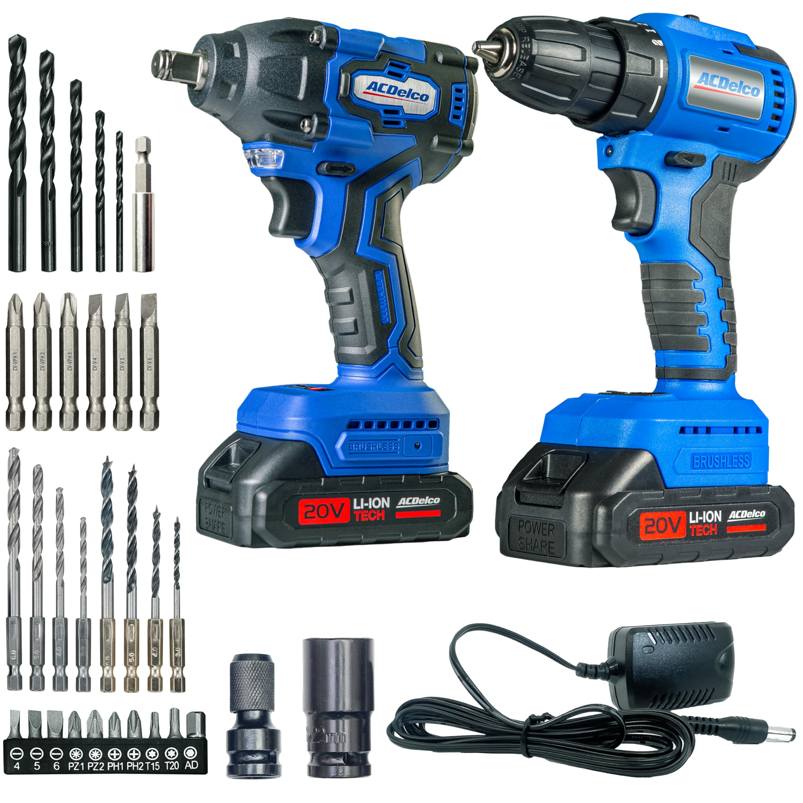 ARI20132-K1G 20V ACDelco ARI20132 Brushless Impact Wrench and ARD20137 Drill/Driver Combo Kit - Image 2