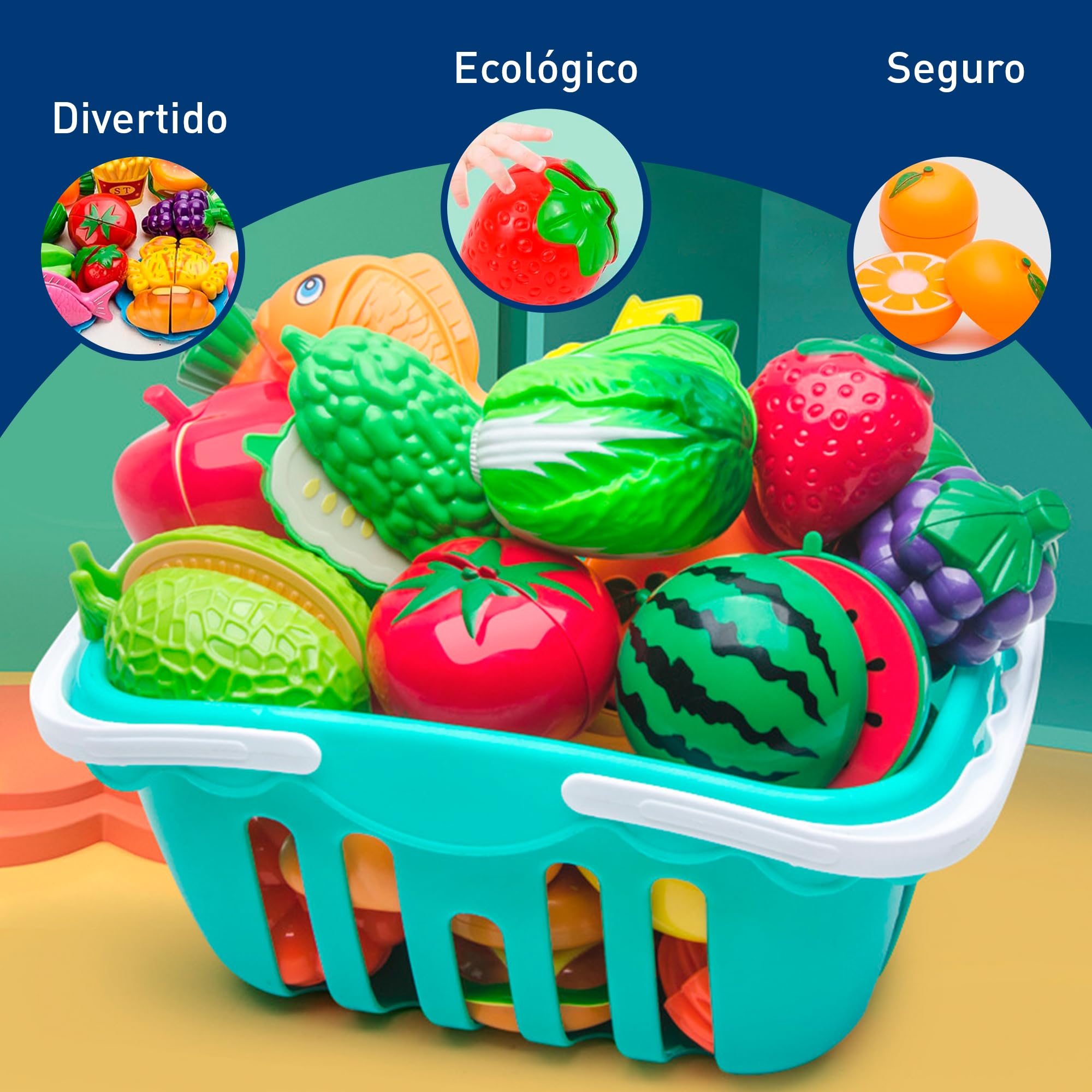 Juego De Encaje De Frutas Con 12 Bloques Y 6 Tarjetas – Juguete Educativo Para Motricidad Fina Y Colores
