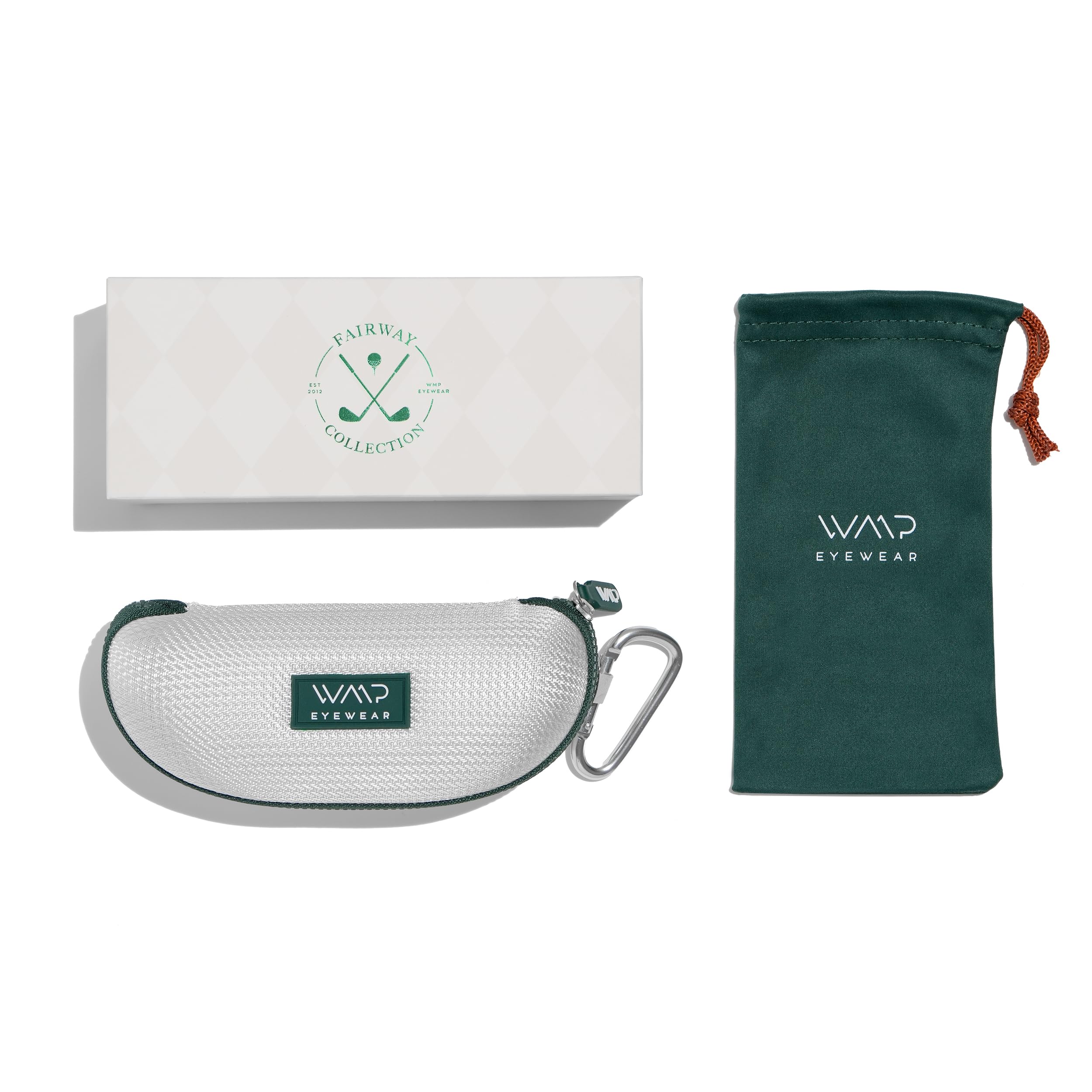 WMP Eyewear - Occhiali da sole polarizzati da uomo, per sport e golf, montatura rotonda, lenti antiriflesso, naselli antiscivolo, leggeri