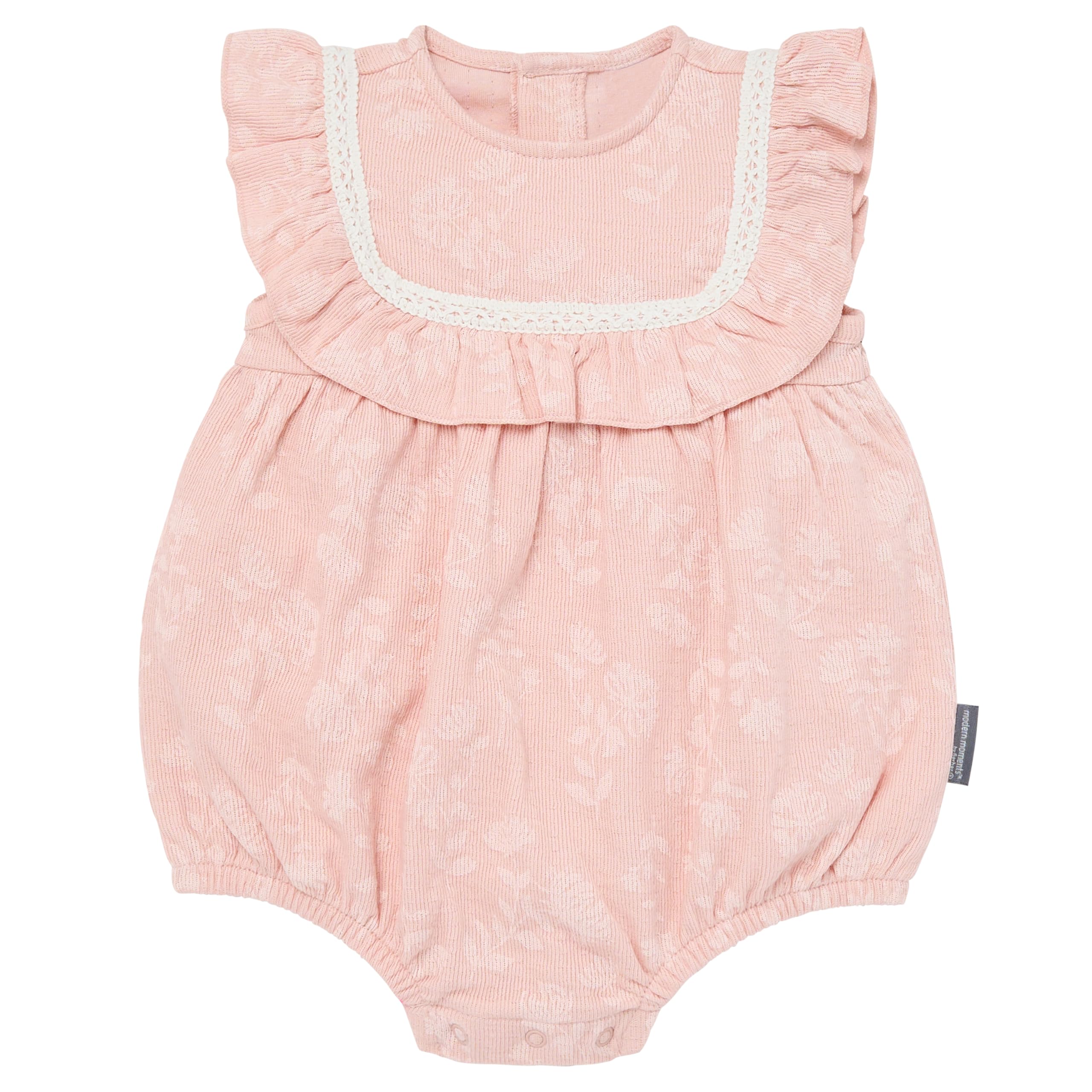 Modern Moments by Gerber Baby Girls Lace Ruffle Bubble Romper