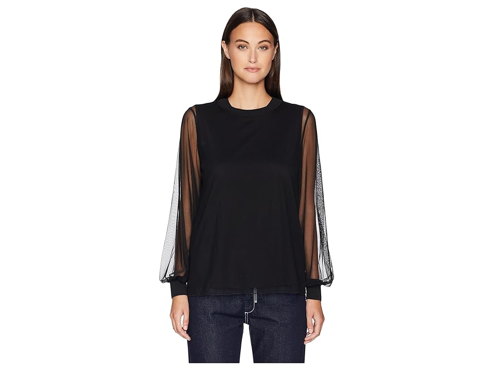 

Sportmax Alex Jersey Long Sleeve Top (Black) Women's Clothing