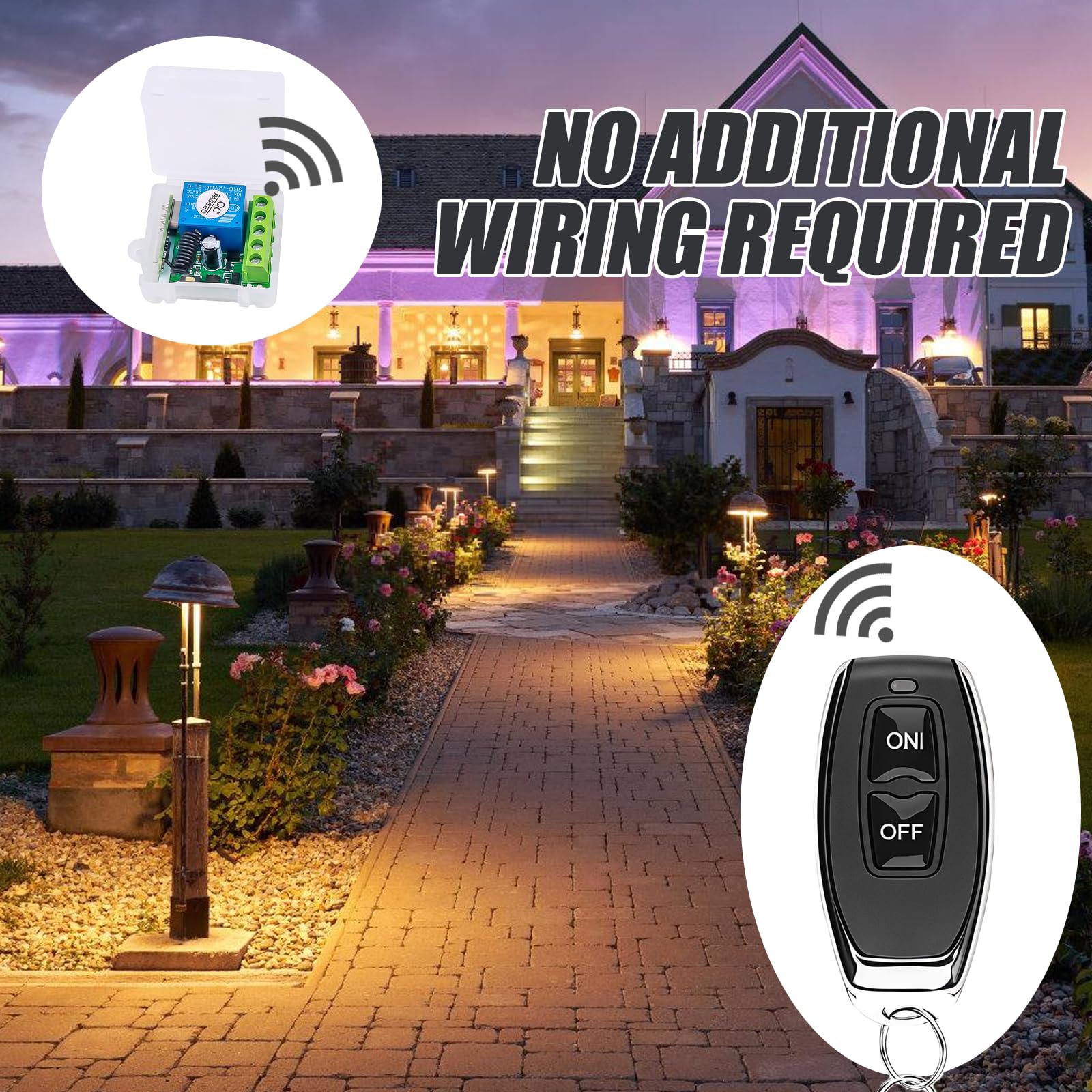 12 V mando a distancia interruptor: relé inalámbrico, interruptor inalámbrico de 433 mhz con 2 transmisores, contactos sin potencial relé controlador para cerraduras de puerta enrollable, luces