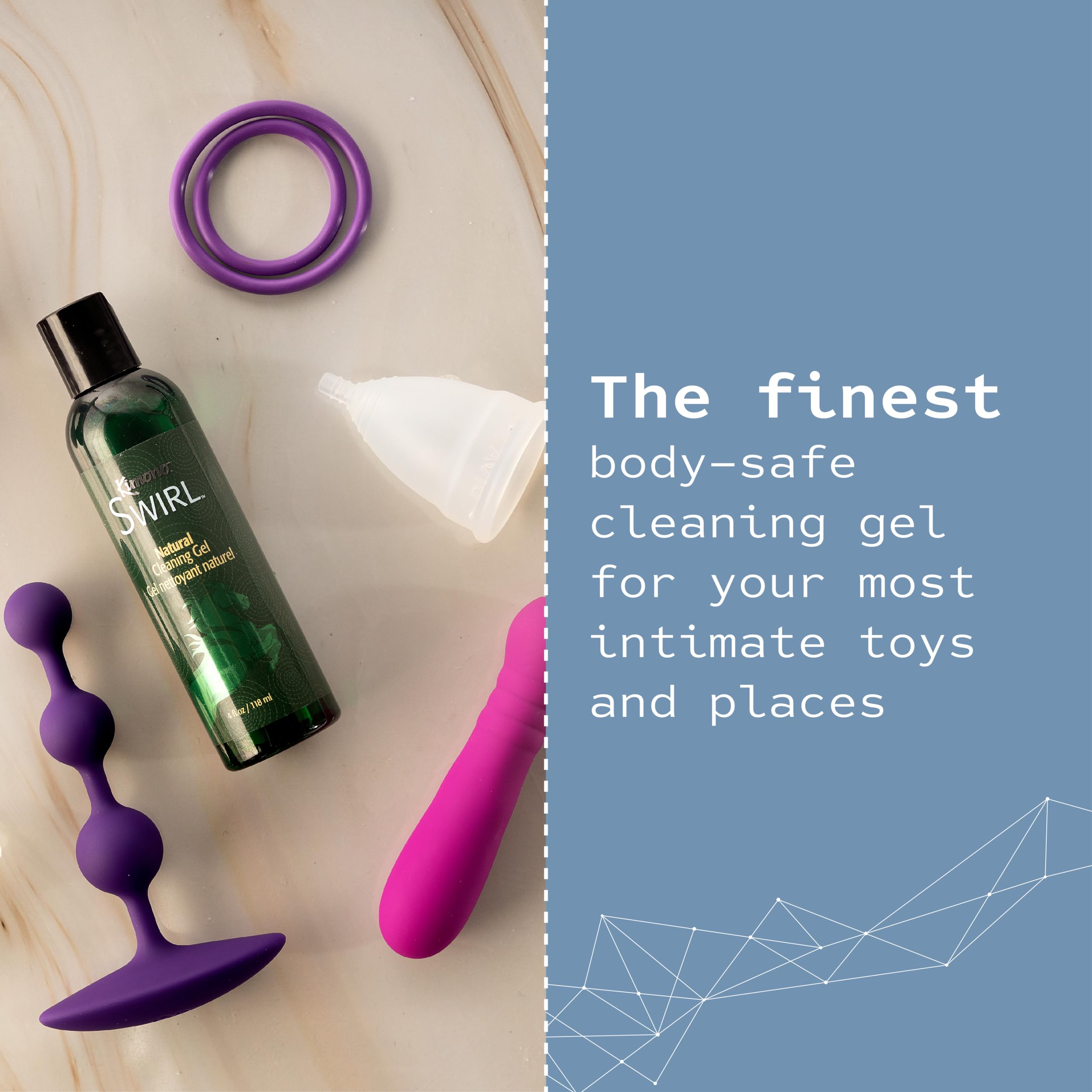 Amazon.com : Kimono Swirl Natural Sex Toy Cleaner 4 fl oz | Body-Safe  Hygiene Gel for Adult Toys & Intimate Products, Plant-Based,  Fragrance-Free, Organic Aloe & Botanicals, Gentle & pH-Balanced,  Paraben-Free :