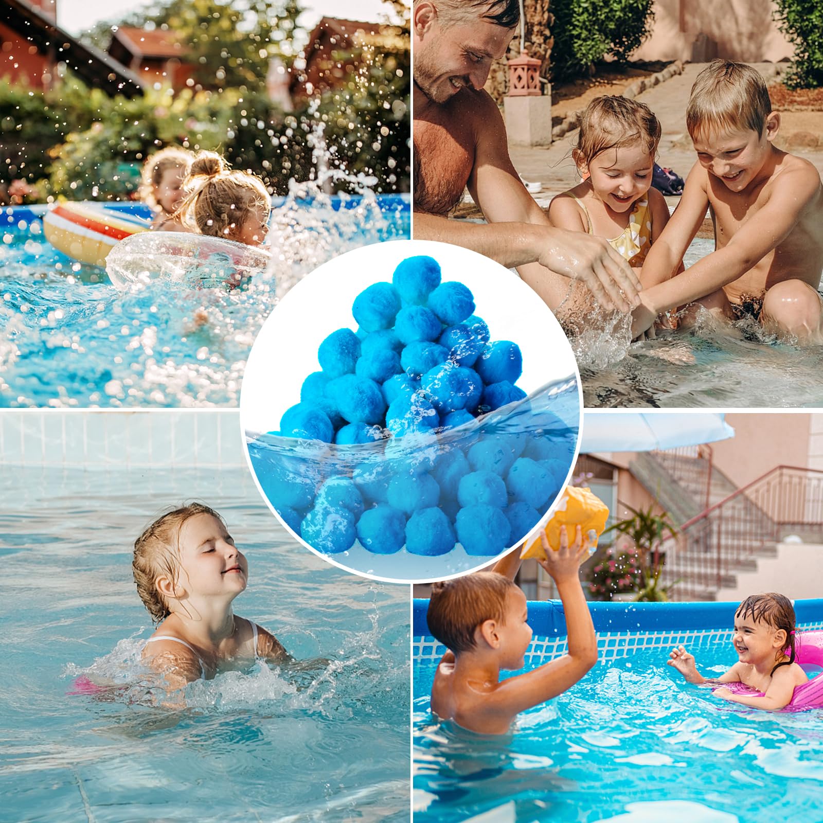 Redcoutt Sfere filtranti per filtro a sabbia da 1,4 kg, riutilizzabili ed ecologici, per pompa filtro a sabbia, sostituiscono la sabbia del filtro per piscina e durano per diverse stagioni.