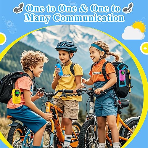 Miniatura 4 de Walkie Talkie para niños 3 unidades juguetes Walkie Talkies para niñas y niños radios de dos vías con 3 millas de larga distancia y 22 canales niños
