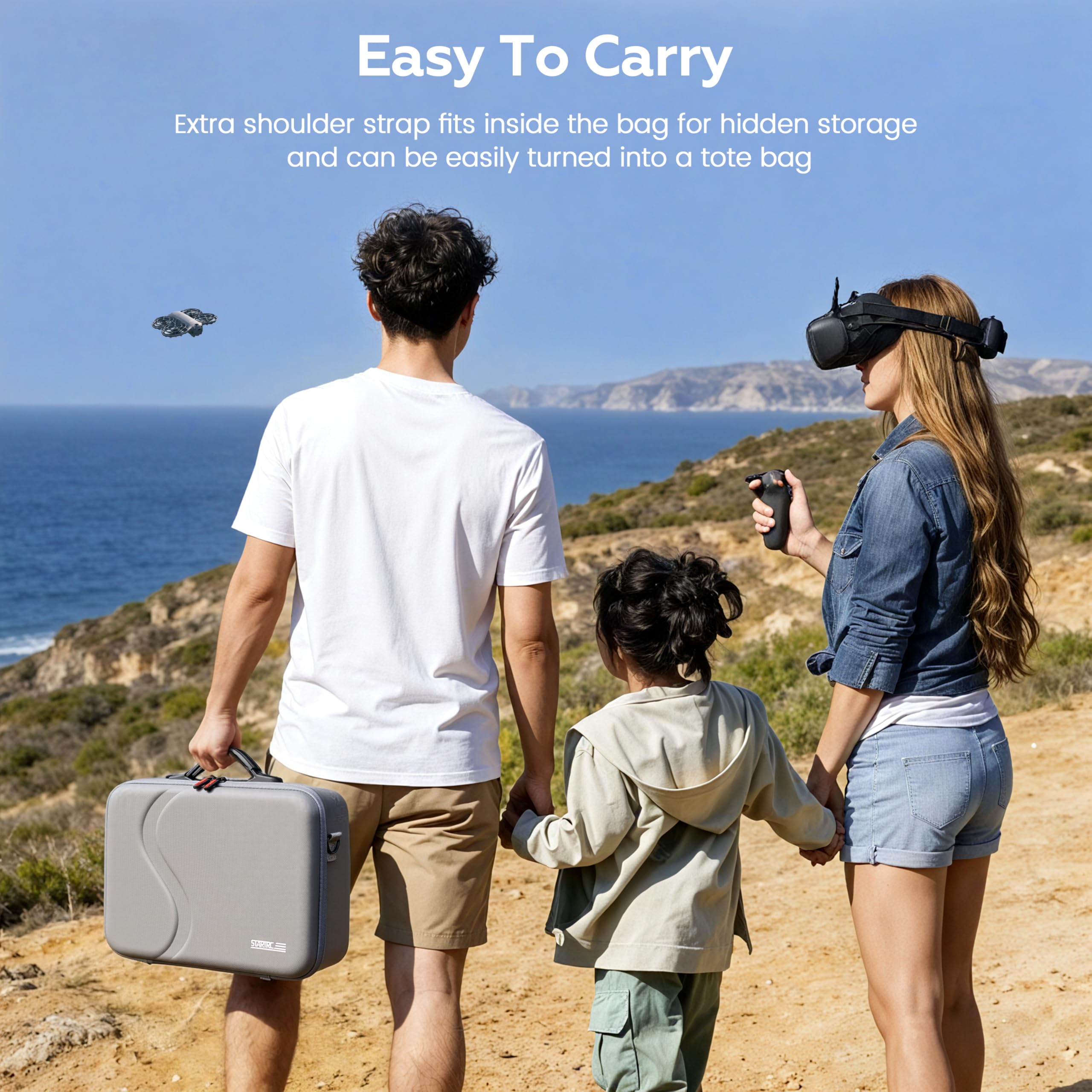 STARTRC Tasche für Neo 2 und Goggles N3 Zubehör, Tragbar PU Tragetasche für DJI Neo 2 Motion Fly More Combo für RC Motion 3, Goggles N3, Ladestation[Nur Tasche]