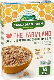 Cascadian Farm Organic Granola, Oats and Honey Cereal, 16 oz