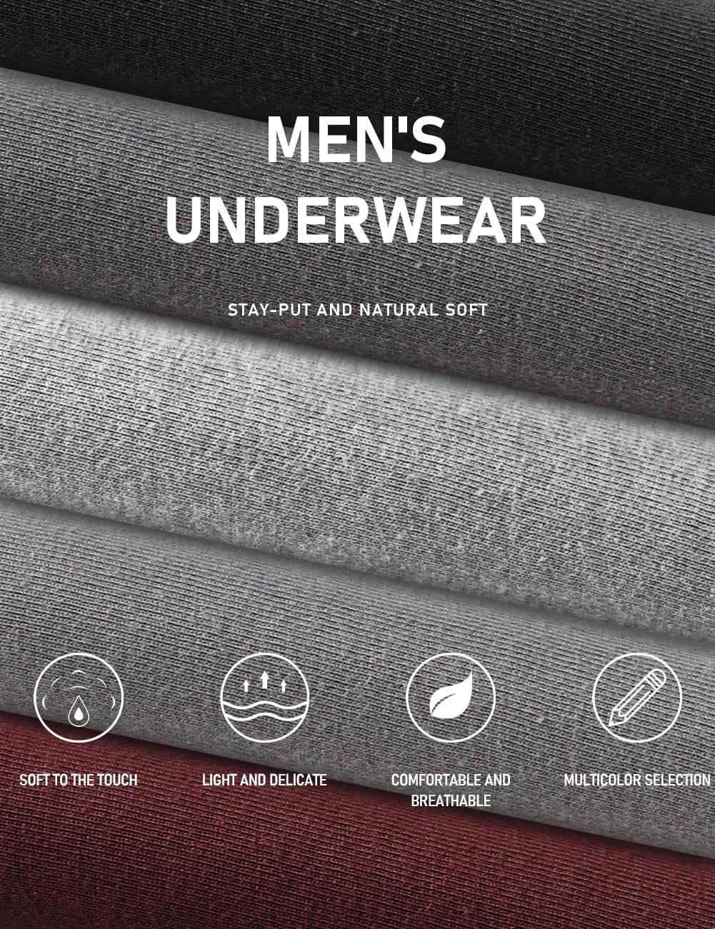 Natural Feelings Boxer Briefs Mens Underwear Men Pack Soft Cotton Open Fly Underwear - Image 5