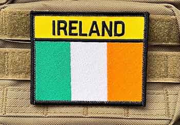 Zcketo 2 PCS Republic Of Ireland Patch Irish Flag Hook And Loop Embroidered Ireland National Emblem Patch For Football Billiards Clothes Jersey Backpack Caps Vest Travel Tactical