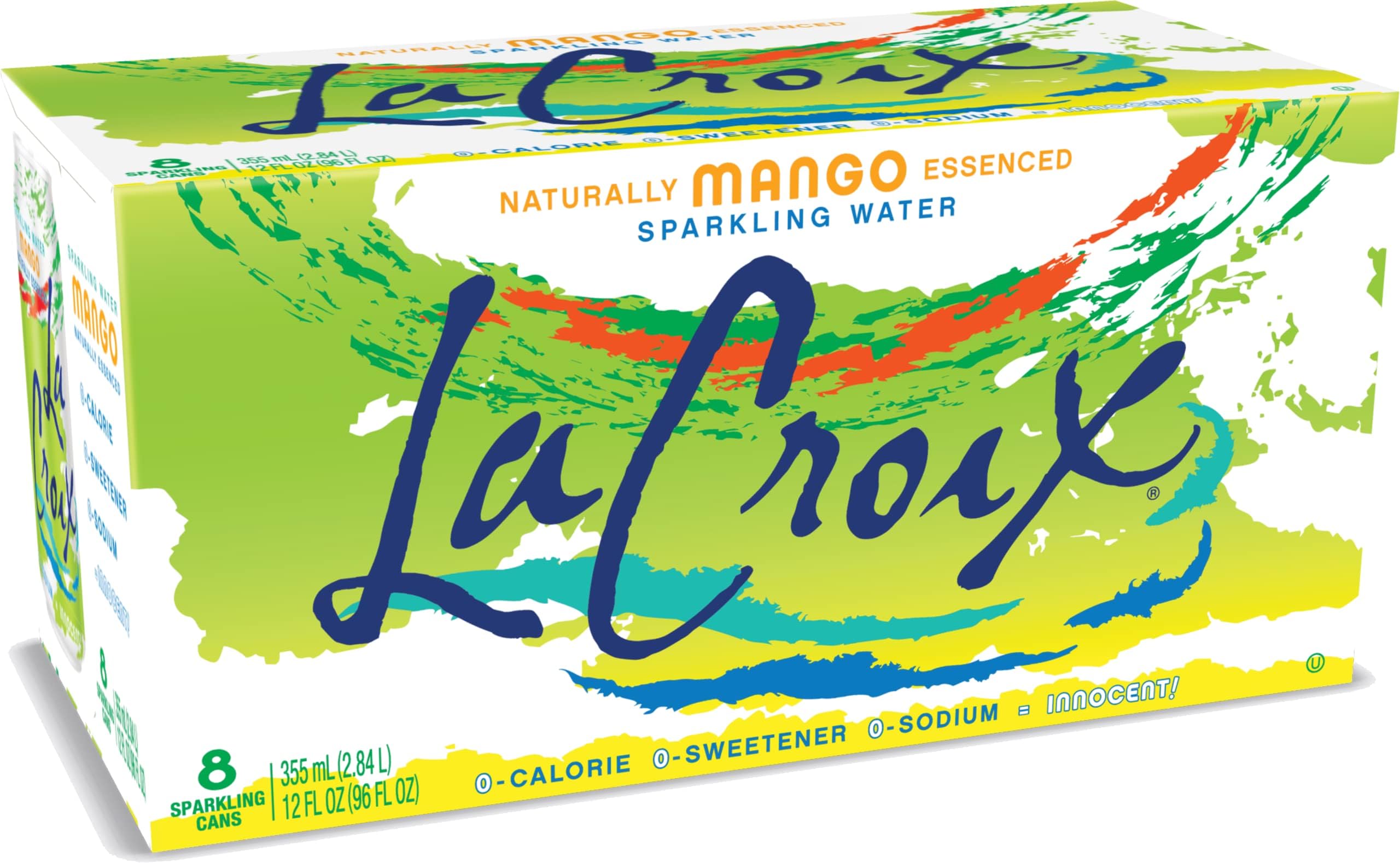 Water Sparkling Mango, 12 Fl Oz, 8 Pack