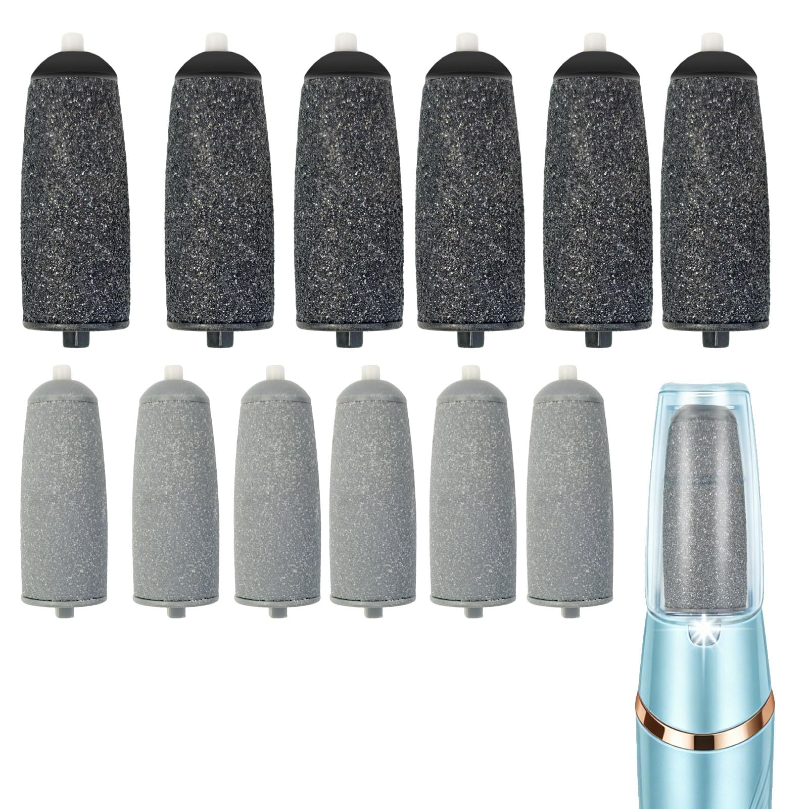 12PCS Flawless Pedi Replacement Heads, Extra Coarse Foot File Rollers