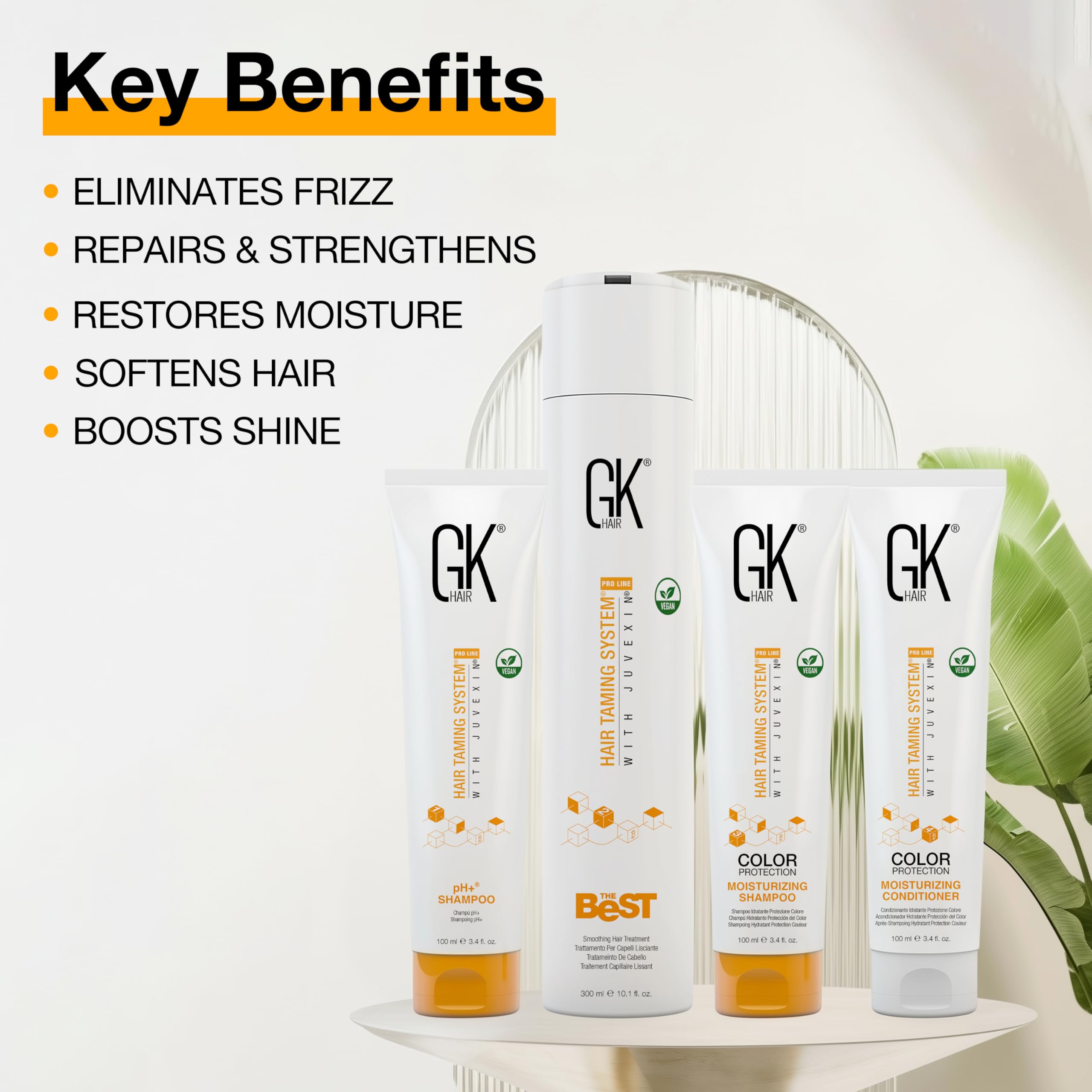 GKhair - Il miglior trattamento lisciante per capelli, 300 ml, con kit di applicazione complementare, 100 ml