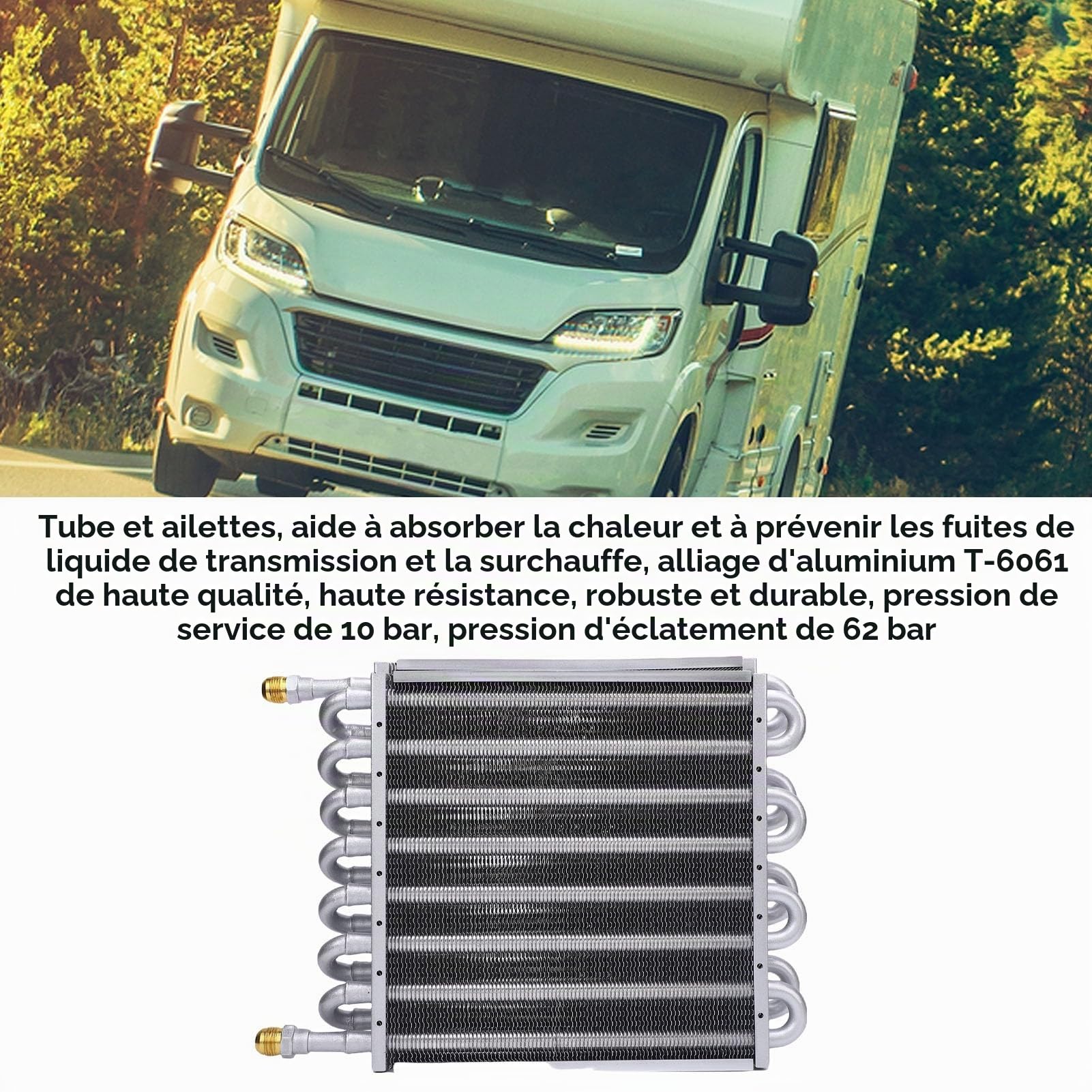 JTLB Radiateur de Transmission 16 Rangées 1/2 Pouce, Refroidisseur D'huile pour Voitures, Compresseurs, Robuste et Facile à Installer, Conception Universelle, Refroidisseur D'huile