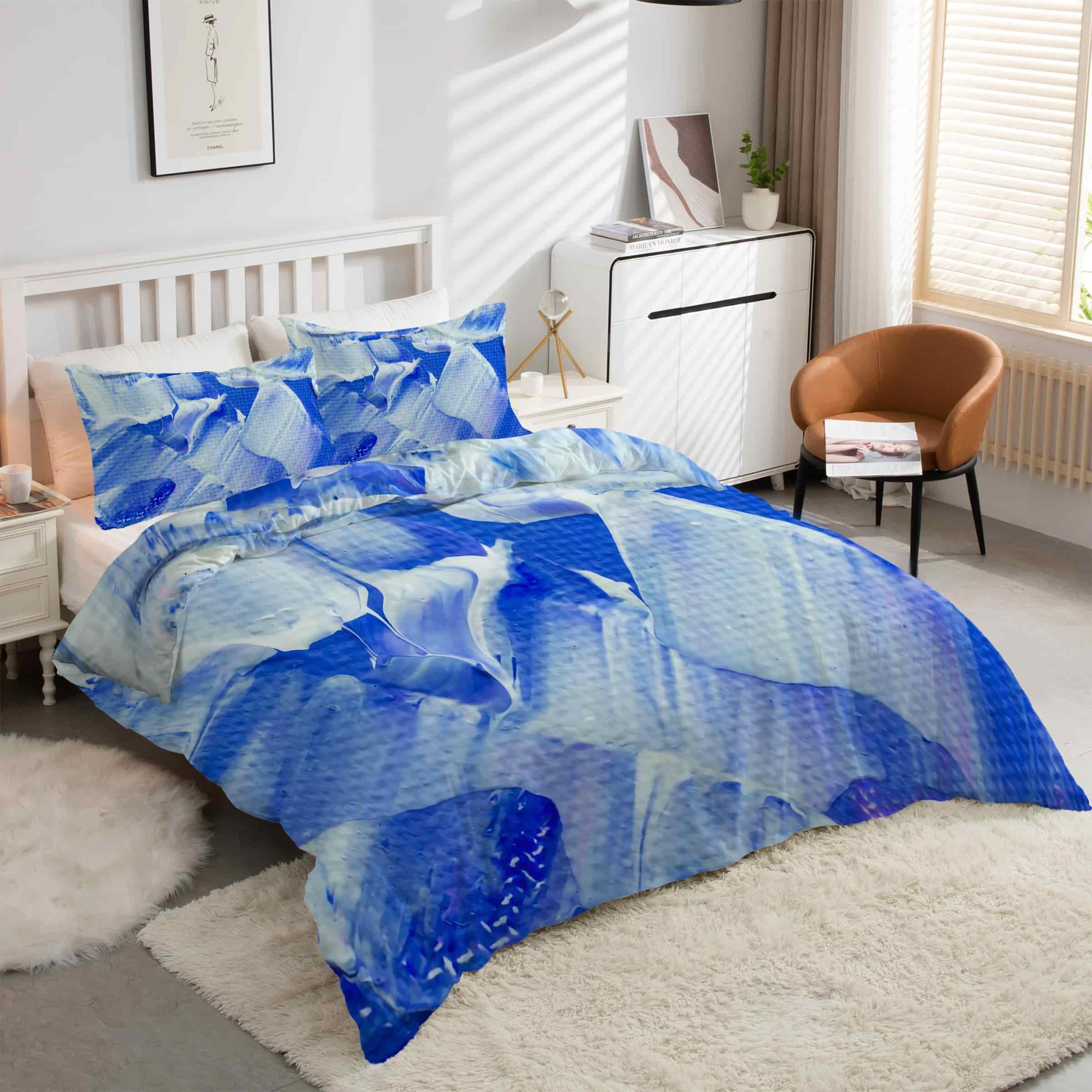 Housse de couette 240 x 260 cm entretien facile literie anti-plis sans repassage